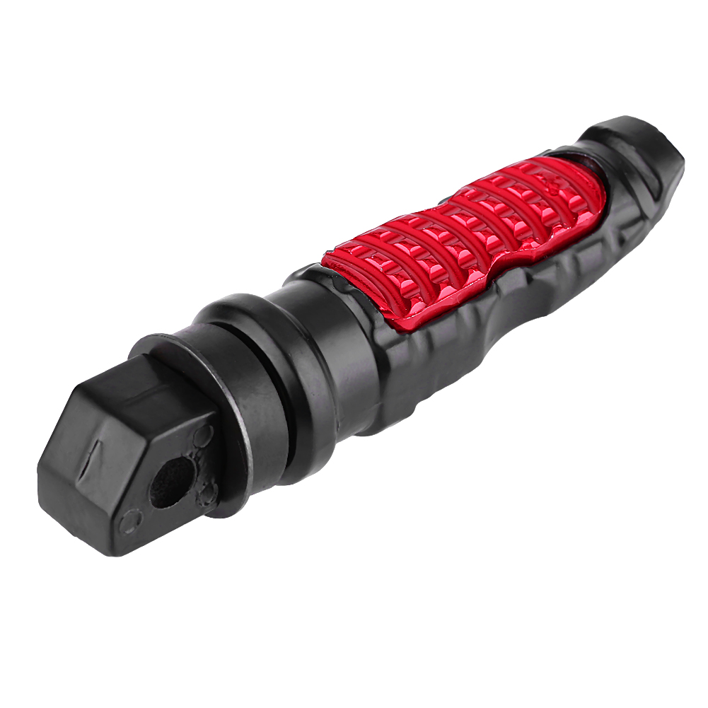Paar Universelle Aluminium-soziusfußrasten Für Motorräder, 8-mm-bohrungen, Rot, Verstellbares Hinteres Set