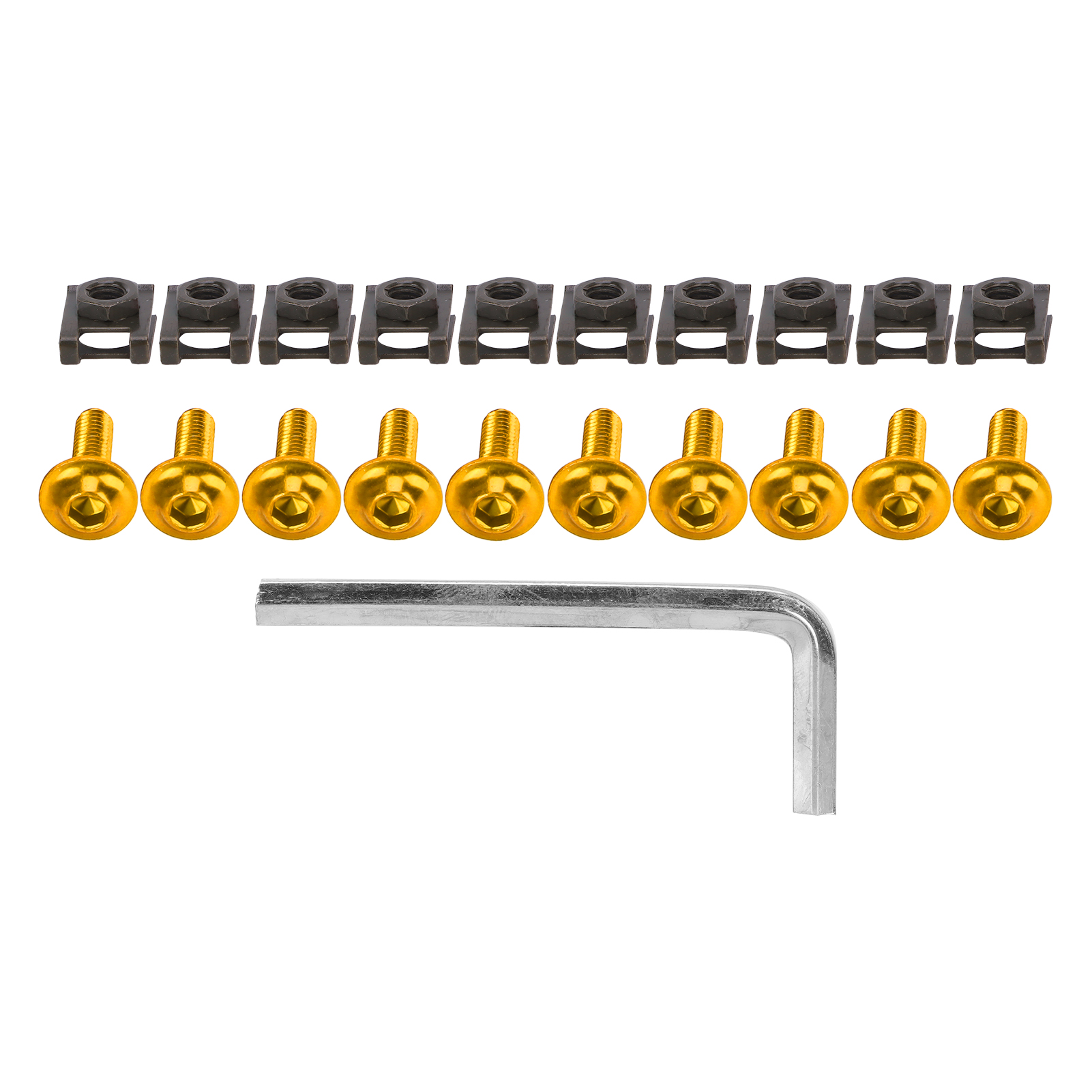 Motorrad-windschutzscheiben-schraubensatz M6, Eloxiertes Aluminium, Goldfarben, Verkleidungsbefestigungssatz, Kawasaki Gold, Schraubensatz