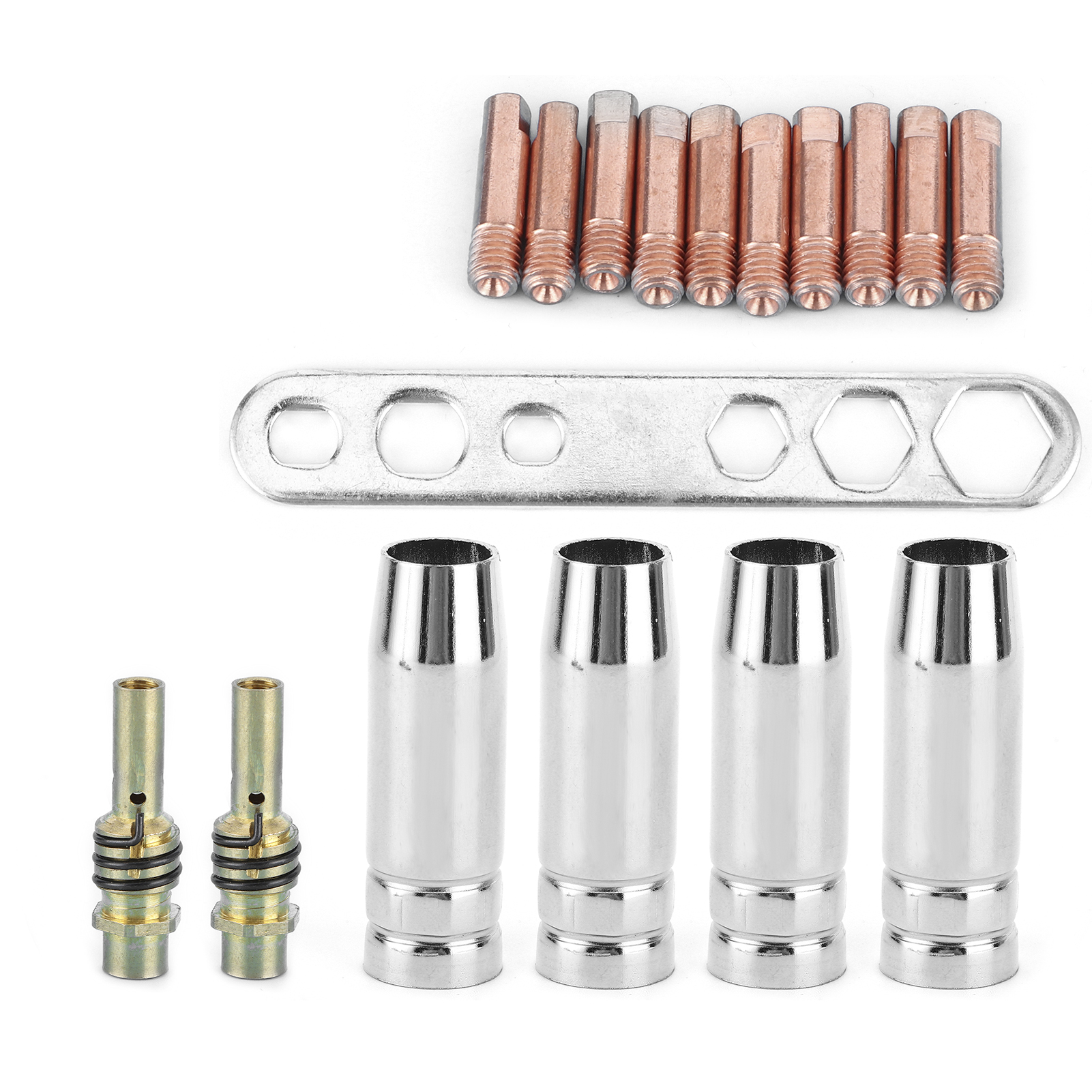 17-teiliges Schweißbrenner-düsenset Mit 0,8-mm-kontaktspitzen Für Mig/mag-schweißen, Inklusive Düsenhalter, Passend Für Binzel 15ak