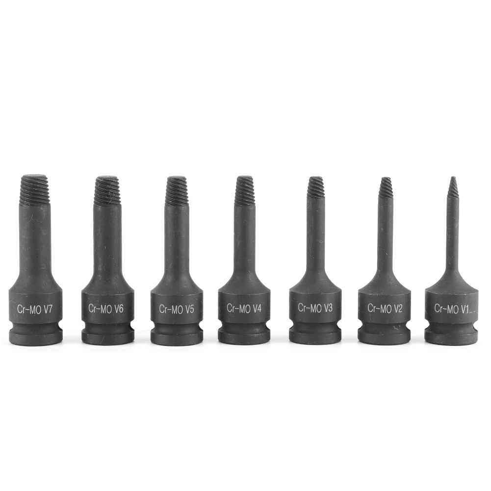 7-teiliges Set 1/2 Zoll 12,5 Mm Vierkant-schraubenausdreher Für Beschädigte Schrauben, Gewindeabrutschen, Abgebrochene Bolzen, Einfaches Ausdrehwerkzeug