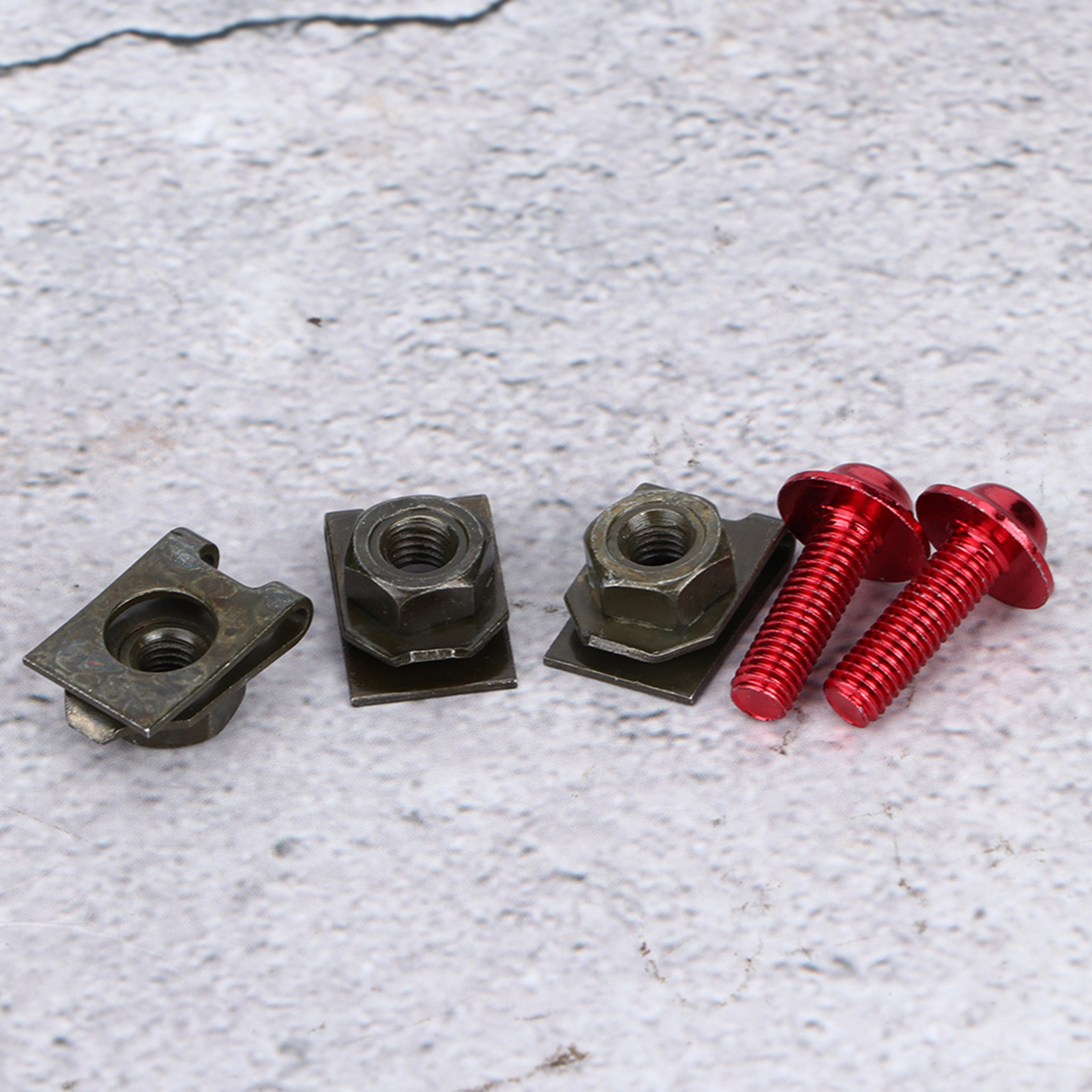 5x16mm Motorradverkleidungsschraubensatz, Schnellverschlüsse, Spiralmuttern, Motorradkarosserieschrauben