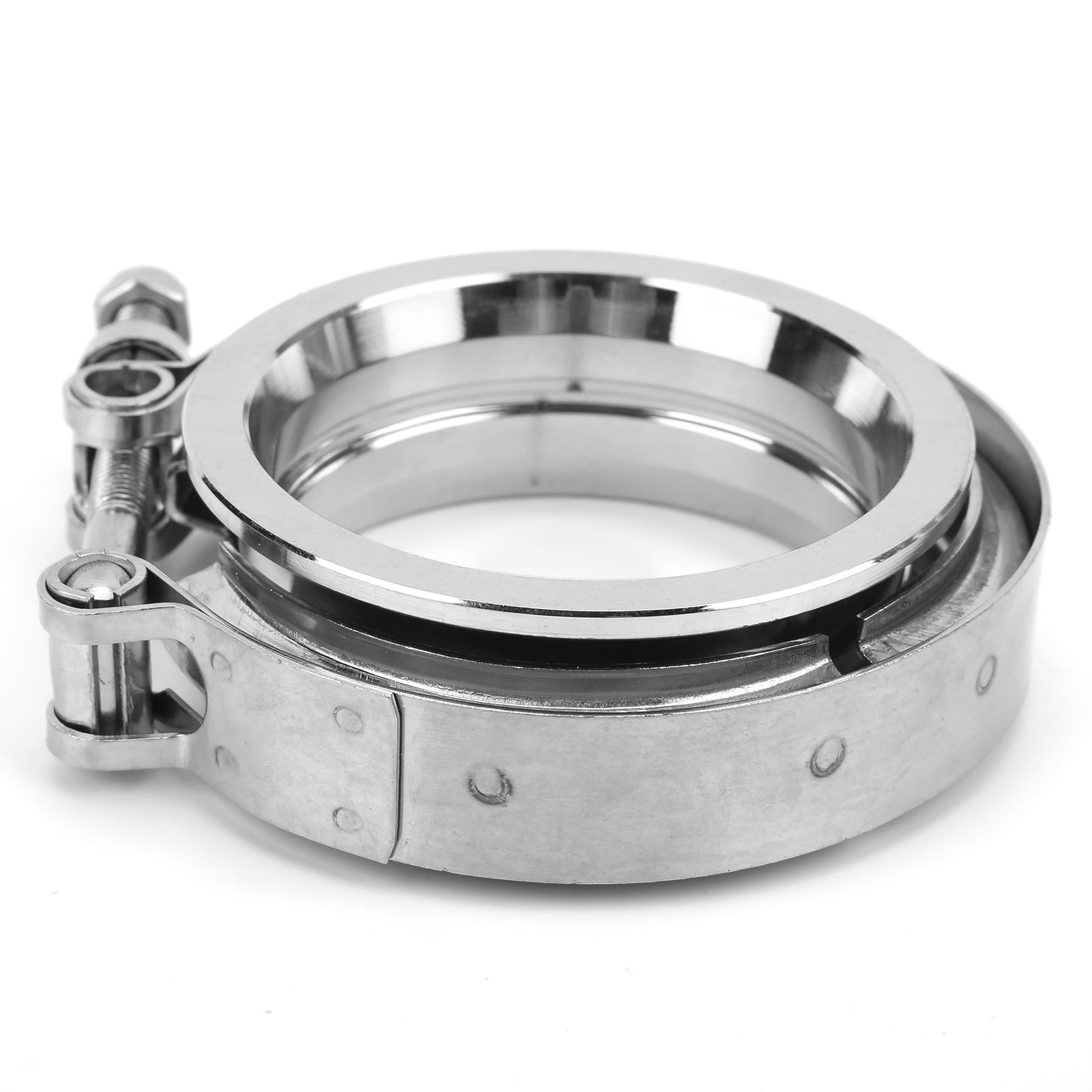 3-zoll-v-band-klemme Aus Edelstahl Mit Flachem Flansch Aus Baustahl, Montagesatz Für Autoauspuffanlagen, Fahrzeugtuning