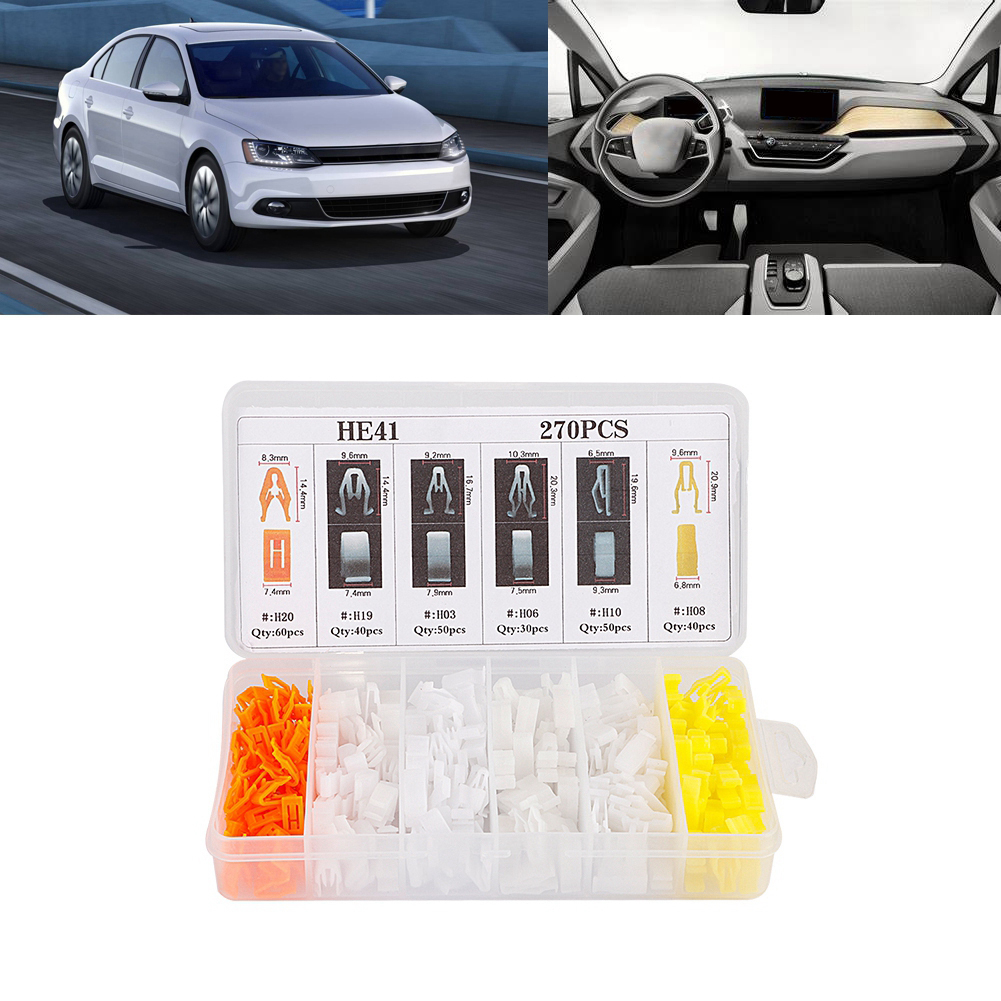 270-teiliges Set Mit Zierclips Für Armaturenbretter, Nieten, Klammern, Universalbefestigungen Und Kunststoffclips Für Den Innenraum.