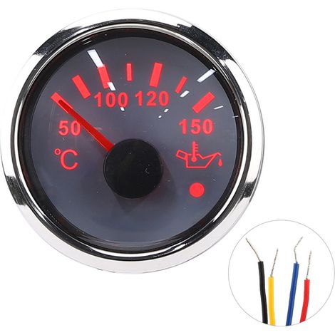Öltemperaturanzeige (52 Mm/2 Zoll), Mit Intelligentem Alarm, Edelstahl 316, Für Auto Und Boot, Weiß