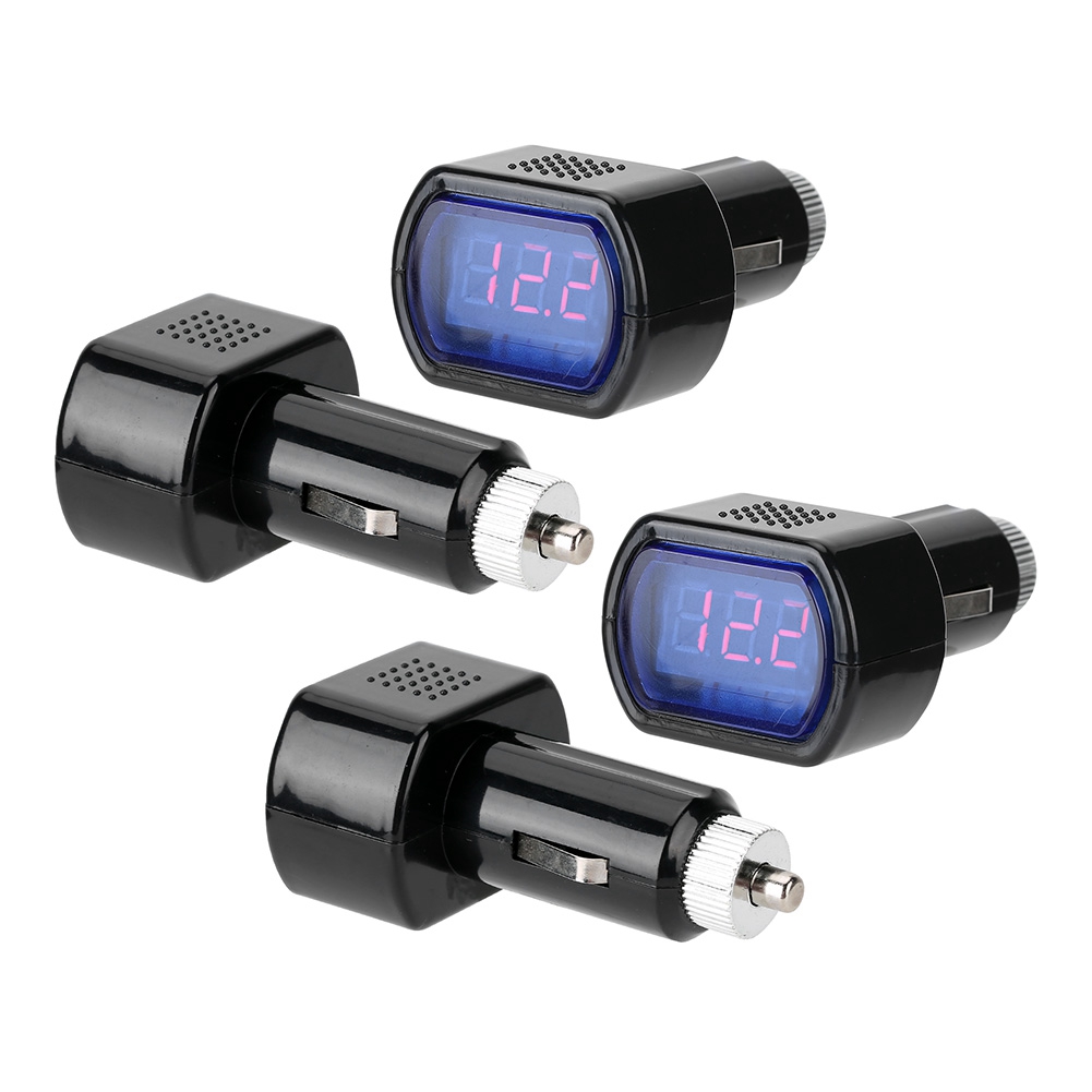 4er-pack Kfz-voltmeter Mit Led-digitalanzeige Zur Batteriespannungsüberwachung