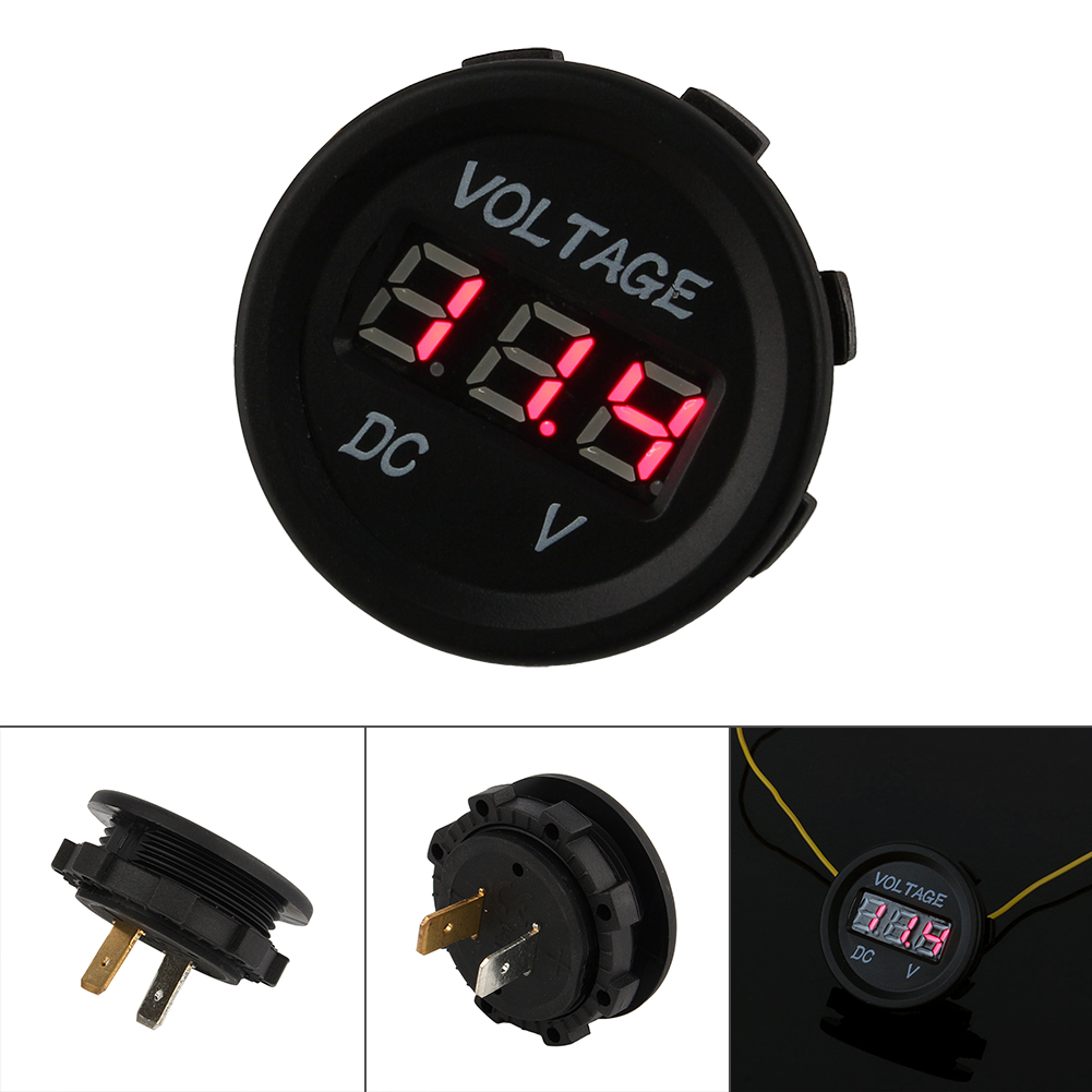 Wasserdichtes Digitales Voltmeter Mit Led-anzeige, Rot, Universell 12-24 V, Für Auto, Moto Und Moto Guide