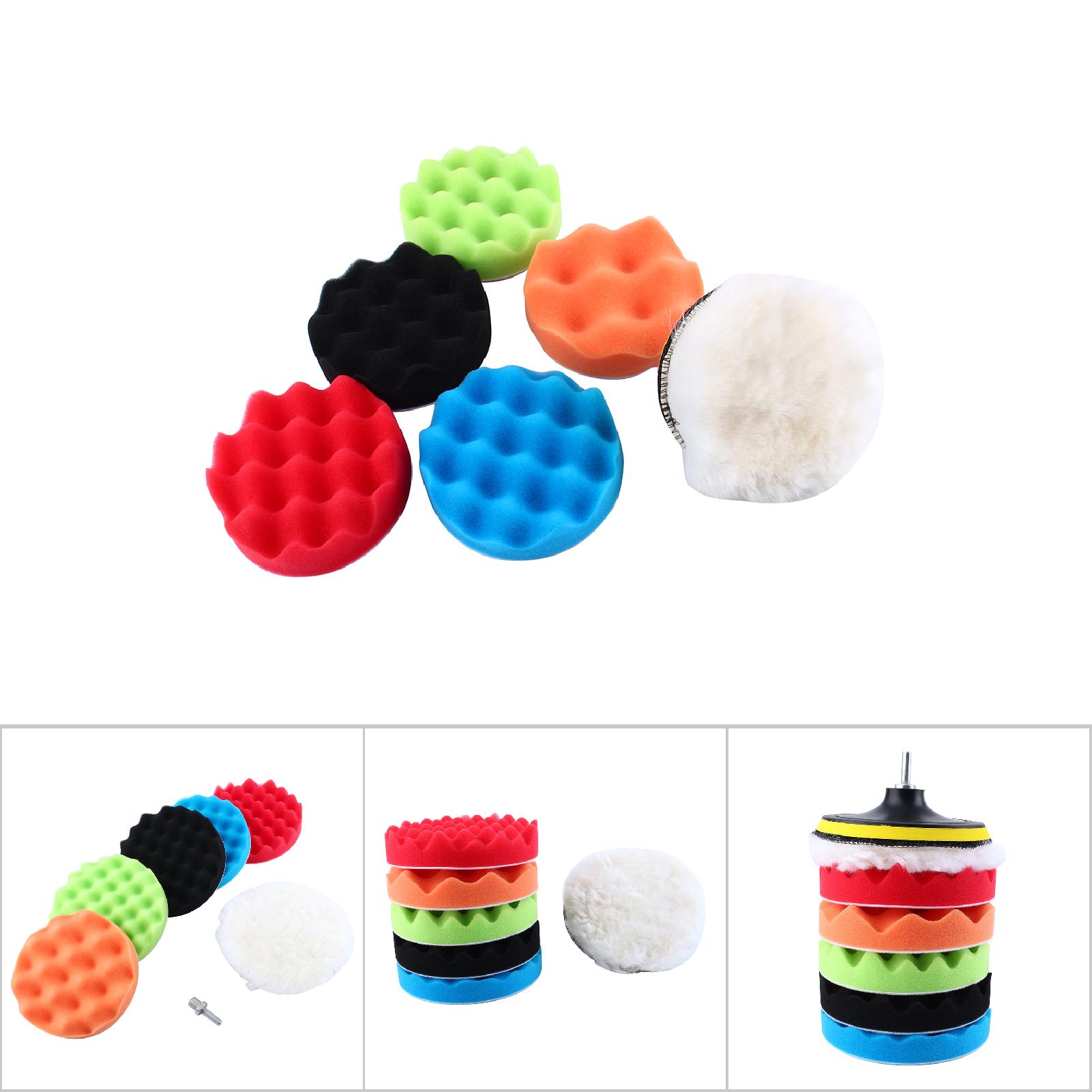 7-teiliges Set Mit 6-zoll-schwammpolierscheiben, Autopolier- Und Schleifpads, M14-bohradapter, Komplettem Zubehör