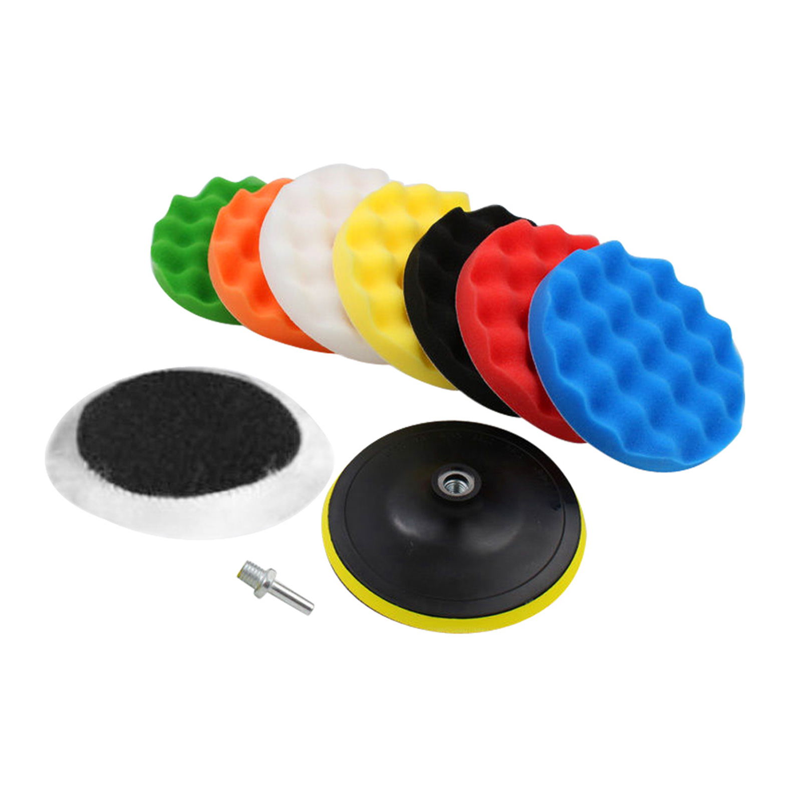 Set Mit 10 5-zoll-schaumstoff-polierpads Für Autoschleifmaschinen, Inklusive Bohrmaschinenadapter, Polier- Und Wachsscheiben Zum Polieren Von Autos.