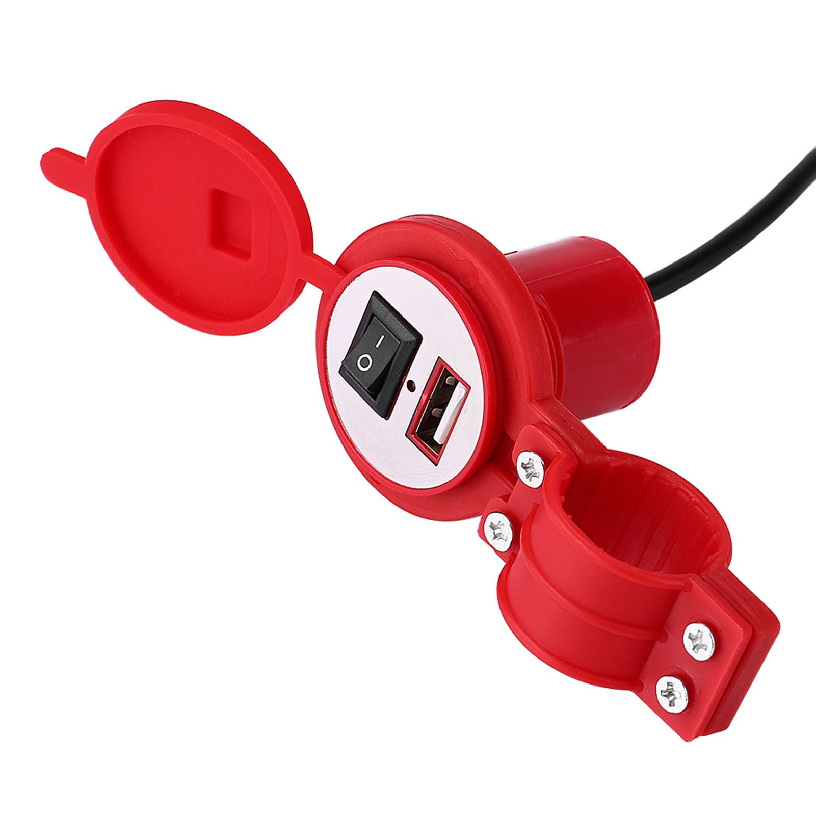 Universelles Motorradladegerät, Wasserdichter Usb-stecker, Rot, Für Tragbare Stromversorgung