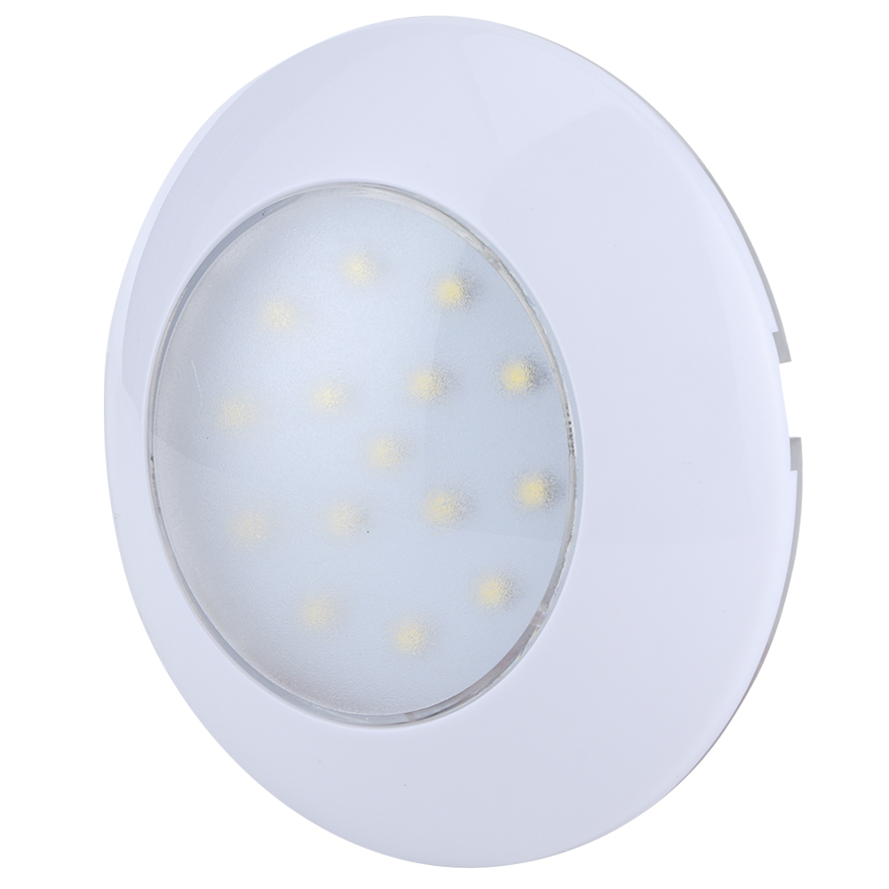 Runde 15-led-kuppelleuchte, Ip67, 5000–6000 K, 3 W, 300 Lm, Autodachleuchte, Innenraumbeleuchtung, 95 Mm, 12–24 V