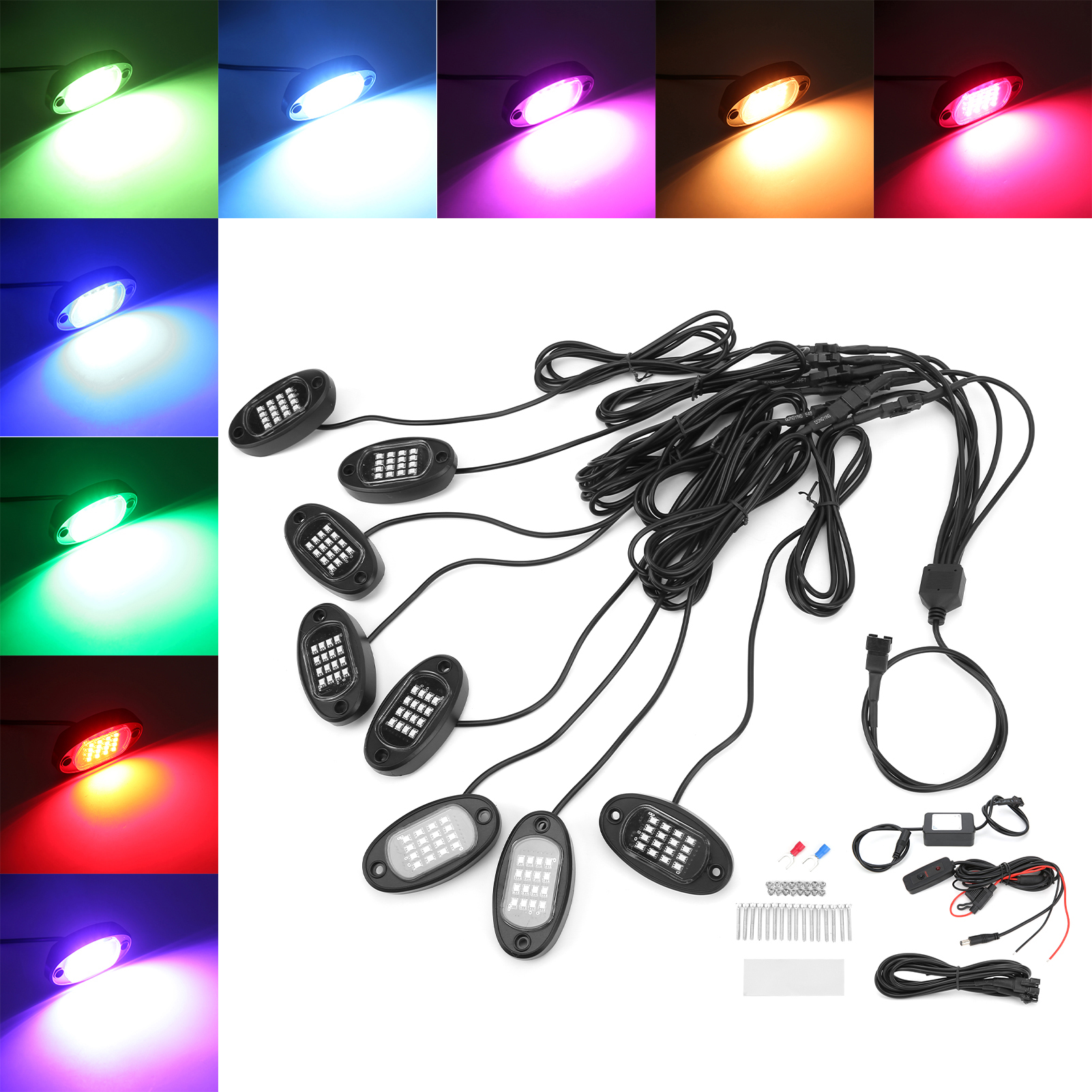Led-unterbodenbeleuchtung Für Geländewagen, Atvs, Utvs Und Motorräder, Bluetooth-fernbedienung, 1,8 V, 2er-pack, Wasserdicht Und Robust