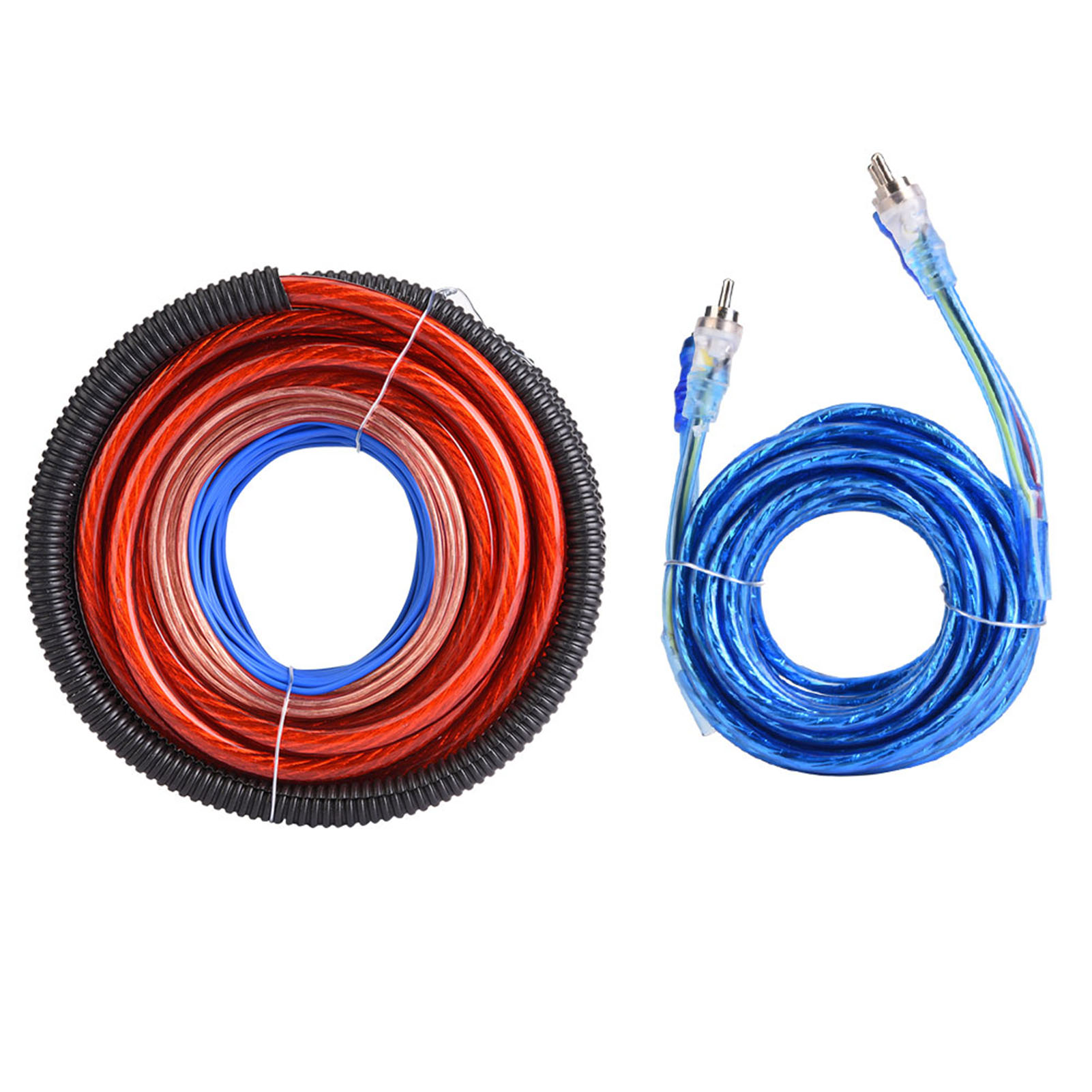 2800-w-auto-verstärker-set, 4 Anzeigen, Subwoofer-verkabelung, Lautsprecherkabel, Einbausicherung