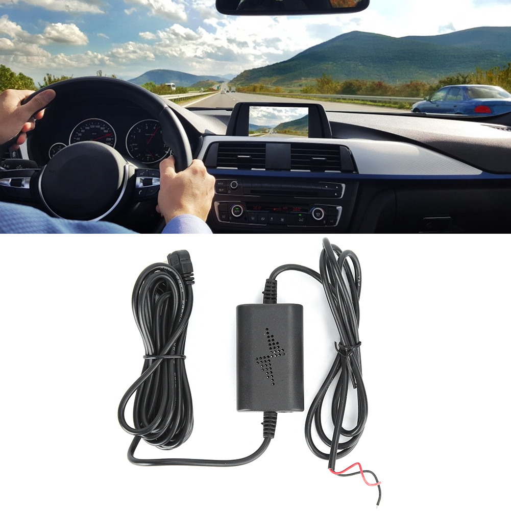 12v/24v Auf 5v 2,5a Kfz-festverdrahtungsset Parküberwachungs-konverterkabel Mini-usb-winkelstück