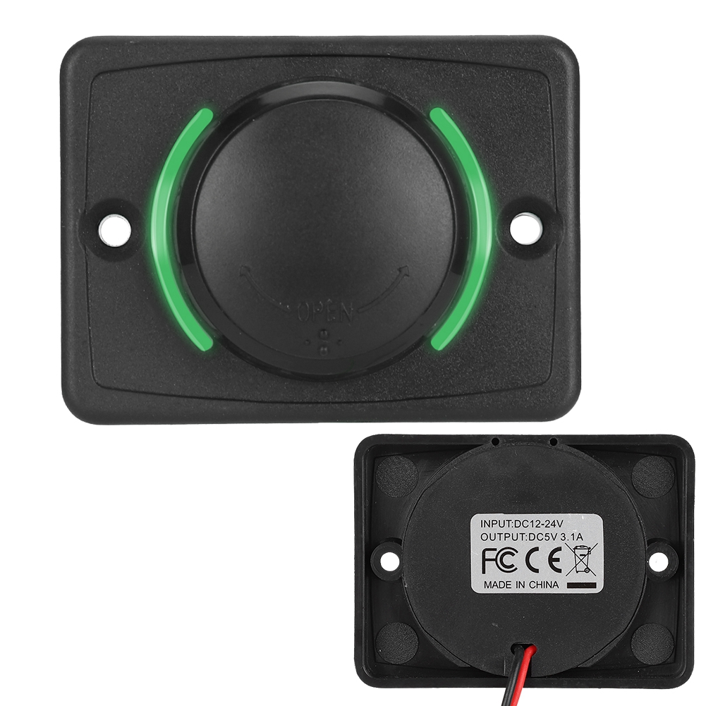 2-port-usb-kfz-ladegerät 3,1 A 12 V/24 V Schwarz Mit Zigarettenanzünderstecker Und Grüner Led