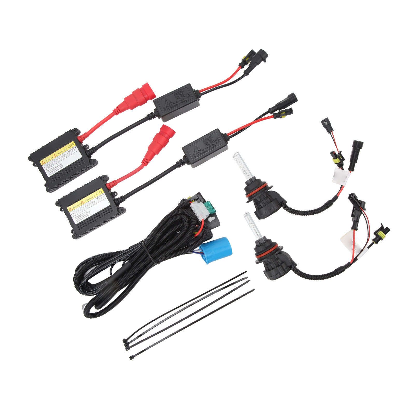 Set Mit 2 Xenon-hid-lampen 9007 (55 W, 12 V), Ultrahell (5500 Lm), Abblend-/fernlichtumrüstung (6000 K), Hochleistungs-autobeleuchtung
