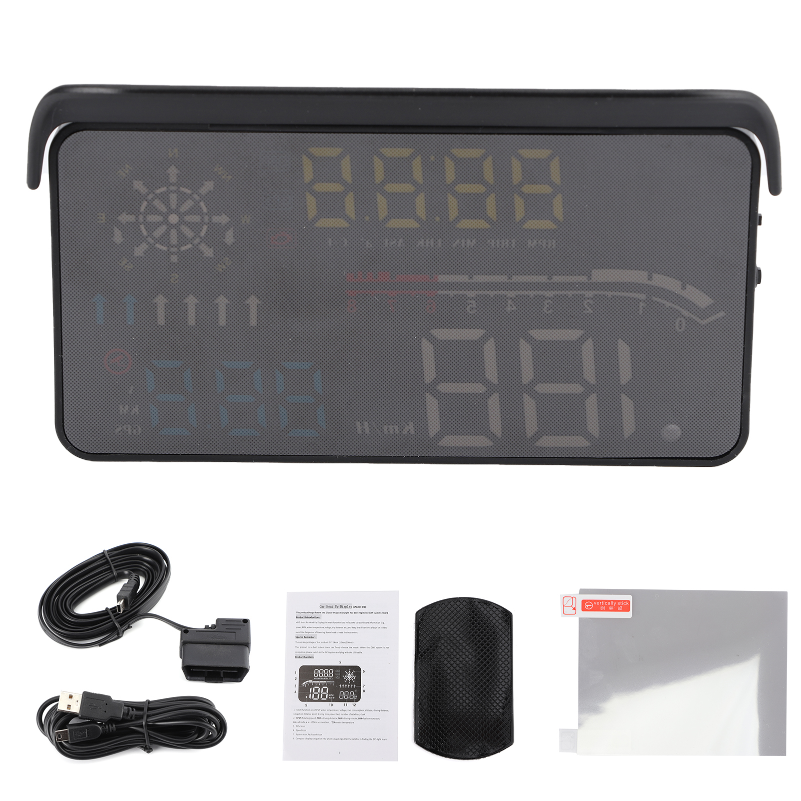Universelles Multifunktions-head-up-display (hud) Obd2+gps-projektionsmonitor Mit Alarm