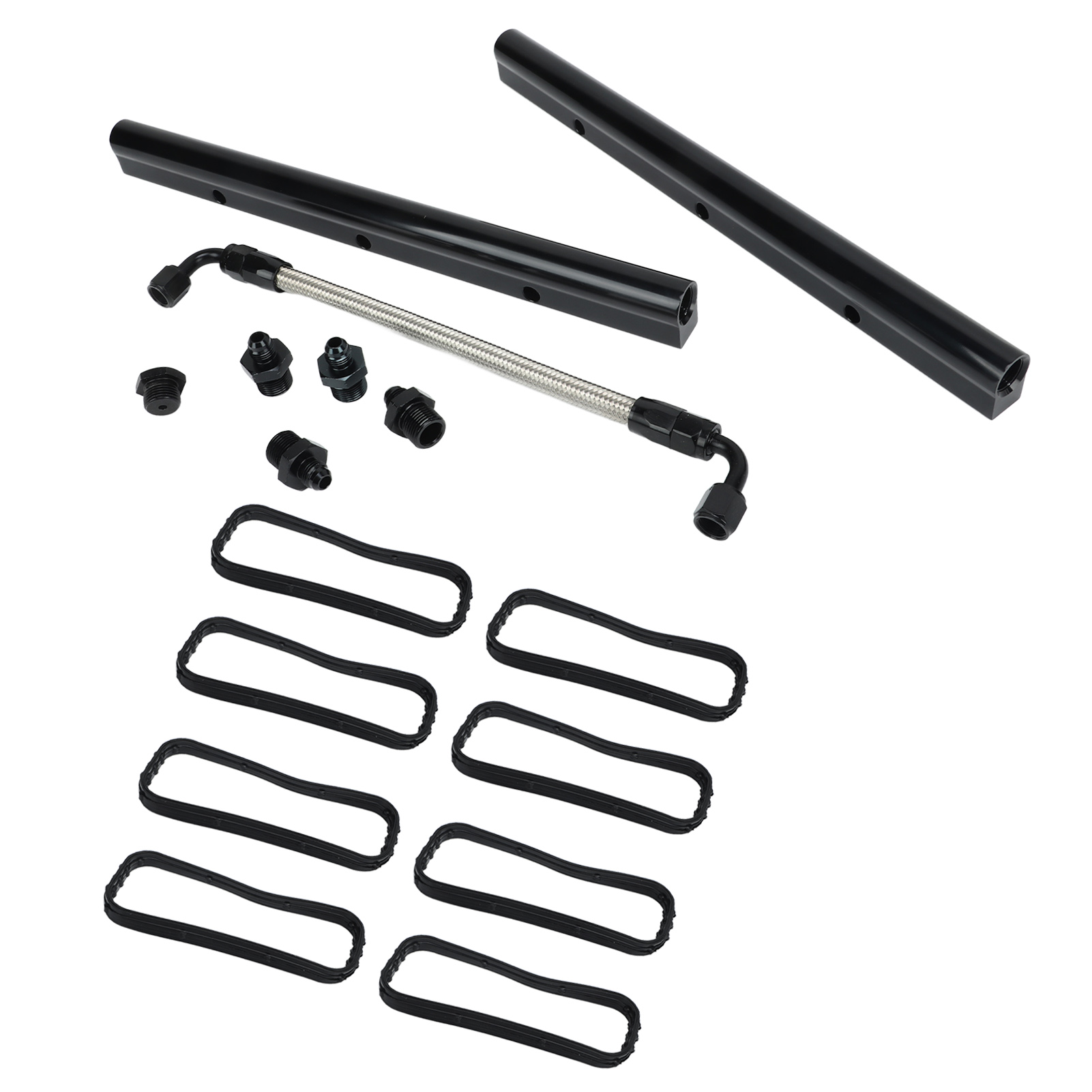 Kraftstoffverteilerleiste Aus Stahl Für Ls1 Ls2 Ls3 Ls6 Lsx Ansaugkrümmer, Ansaugkrümmer-kit Mit Befestigungsmaterial, Hochleistungs-kraftstoffverteilerleiste
