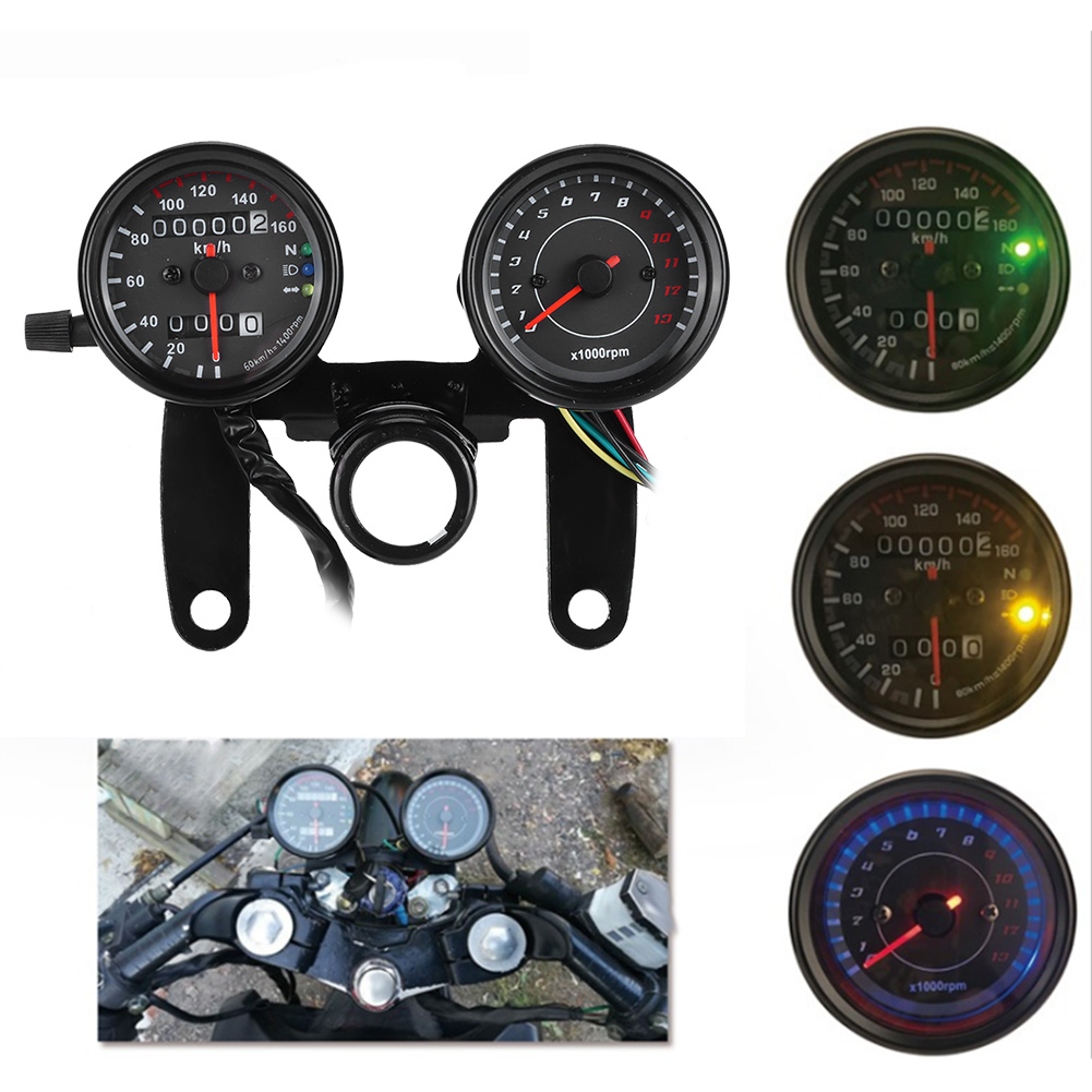 12v 0-160 Km/h 13000 U/min Led-hintergrundbeleuchtung Tachometer Kilometerzähler Drehzahlmesser Motorrad Universalinstrument Nachrüstung