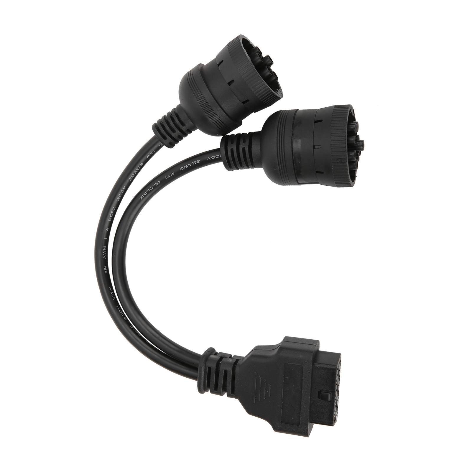 29,5 Cm Langes Lkw-diagnoseadapterkabel, 16-poliger Obd2-stecker (weiblich) Auf 9+6-poligen Stecker Für Diagnosegeräte, Robustes Erdungskabel