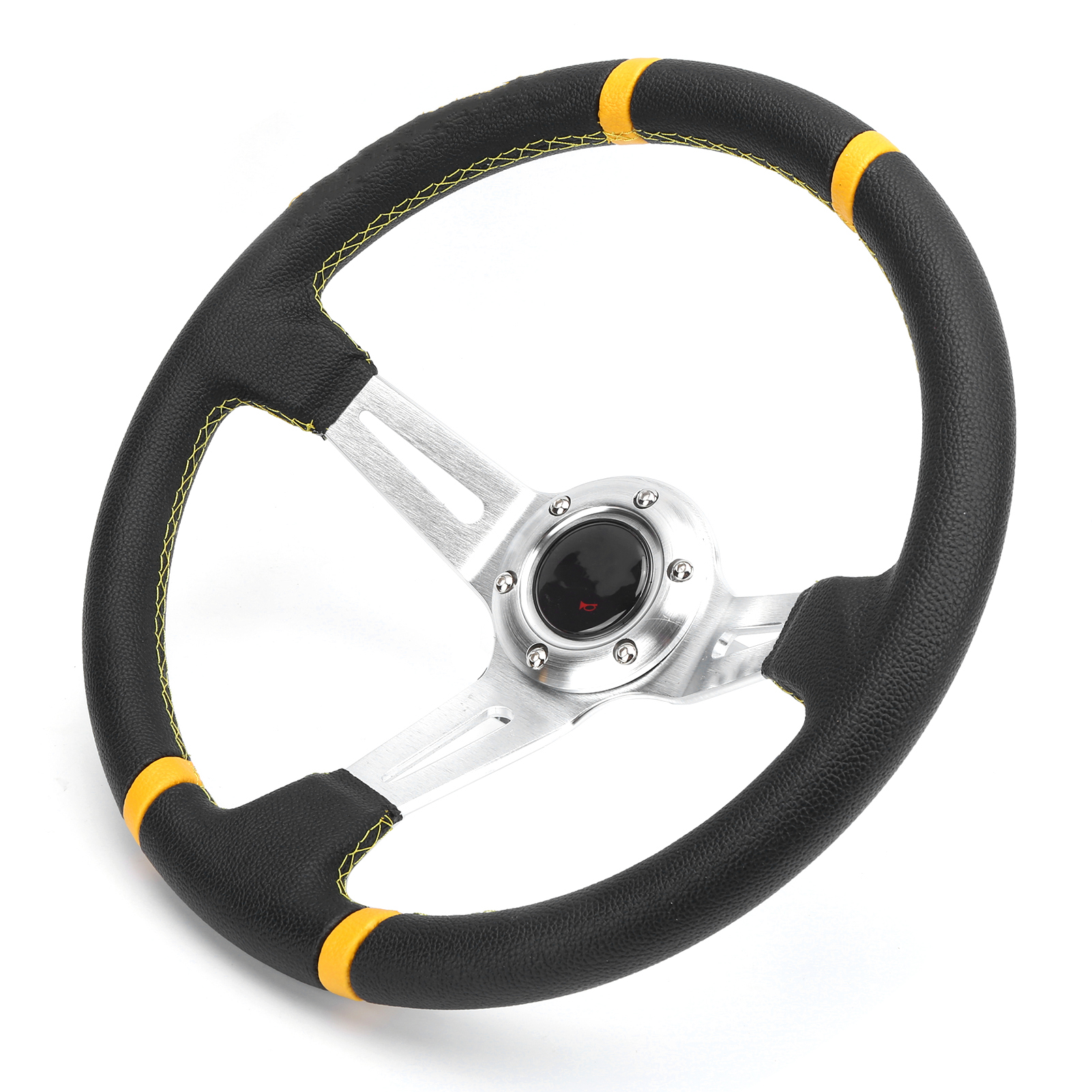 35 Cm Handgenähtes Rennlenkrad, Autopolsterung, Lederbezug, Interieur-tuning-zubehör, Ersatz-sportlenkrad Für Pkw