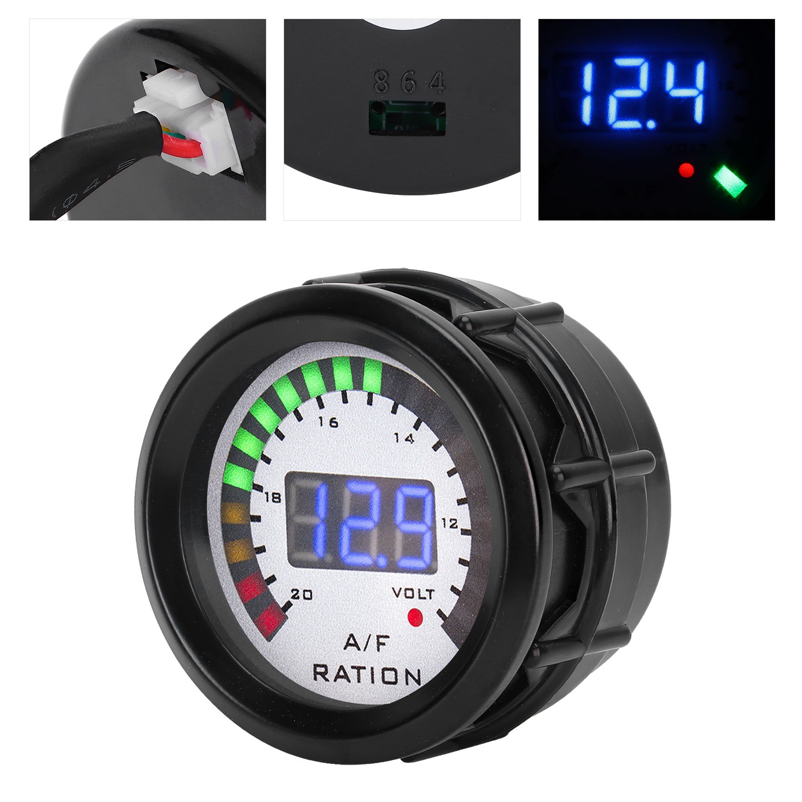 52-mm-digitalanzeige Mit Blauer Led-beleuchtung Für Das Luft-kraftstoff-verhältnis Bei 4/6/8-zylinder-benzinfahrzeugen