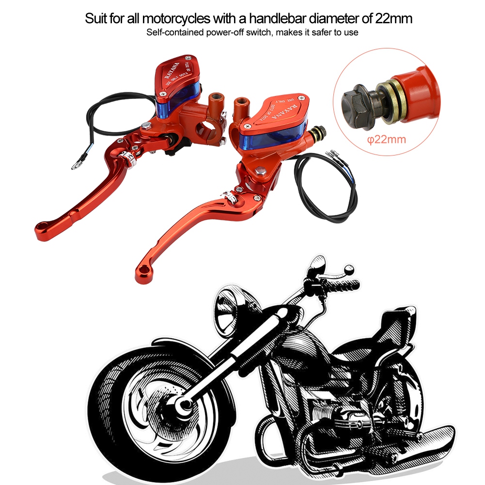 Universelle 22-mm-cnc-hydraulische Bremsstange In Orange Für Motorräder – Verstellbare Handbremspumpe Für Motorräder