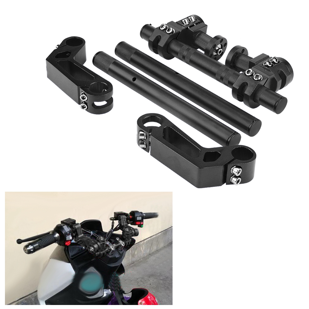 Verstellbarer Cnc-motorradlenker 22 Mm (7/8 Zoll), Lenksystem Für 125-cm³-pitbikes, Schwarzer Lenker, Kompatibel Mit Motocross Und Enduro