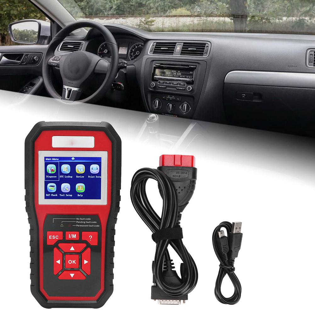 Kw850 Obd2 Eobd Kfz-diagnosegerät Fehlercode-scanner Fahrzeugtestgerät (schwarz Und Rot)