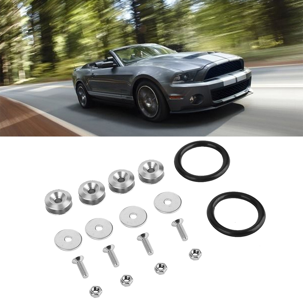 Schrauben- Und Unterlegscheibensatz Aus Aluminiumlegierung Für Stoßstangen Und Kotflügel, Motorraum-verkleidungszubehör, Silberfarben Getönt, Komplettes Set Für Die Motorraumverkleidung.