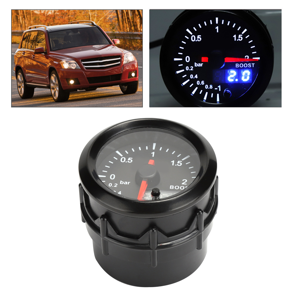2-zoll-ladedruckanzeige Für Autos, 2 Bar, 12 V, Farbiges Display, Universell Einsetzbar Für Tuningteile
