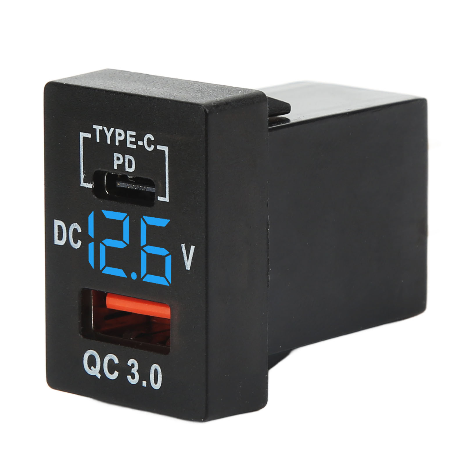 Qc 3.0 Usb-autoladegerät, 12-24v Zigarettenanzünderstecker, Schnellladung Mit Spannungsanzeige, Für Autos, Motorräder Und Wohnmobile