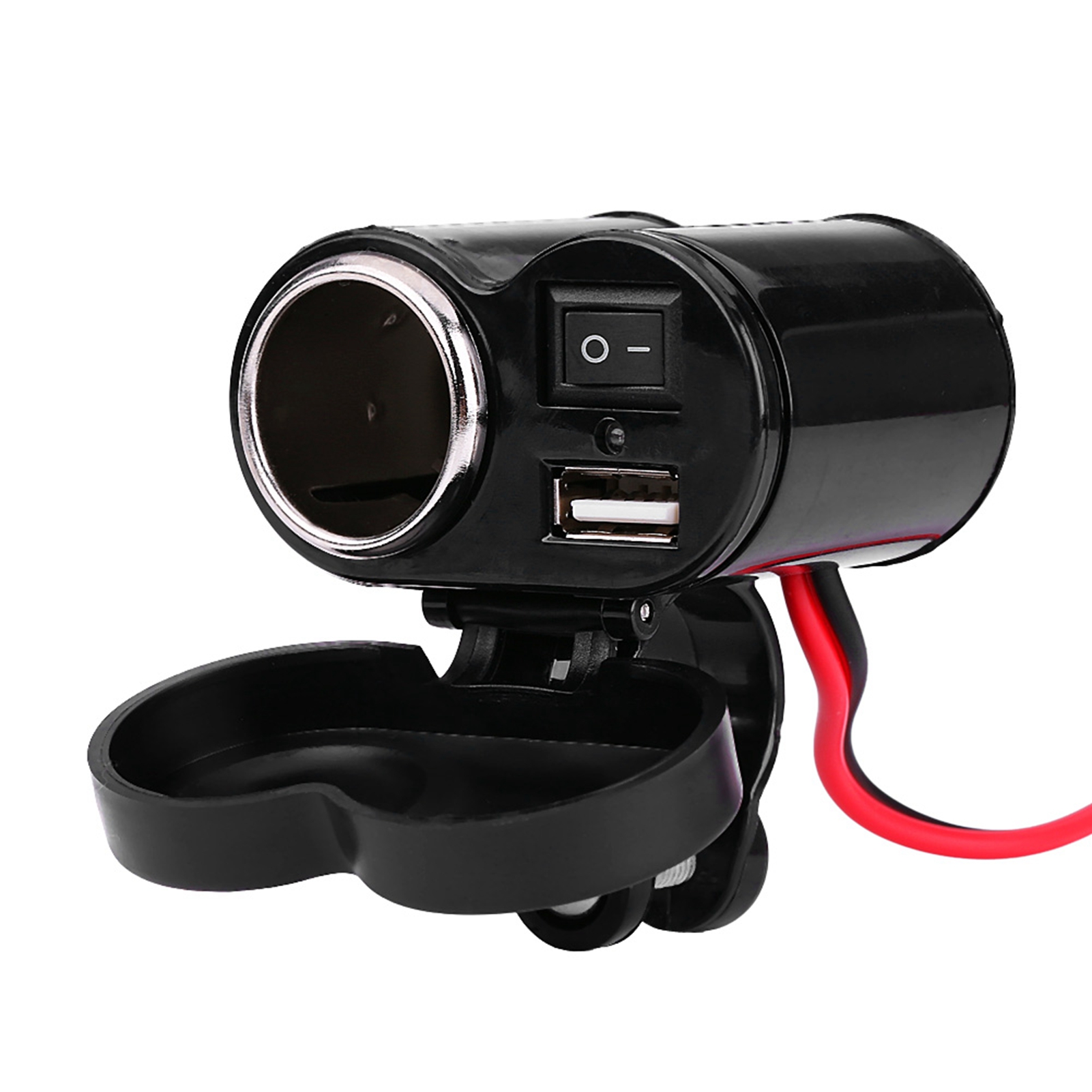 12-45v Usb-ladegerät Mit Zigarettenanzünderstecker Für Motorrad/roller, Handy-ladeanschluss, Wasserdicht, Motorradkompatibel