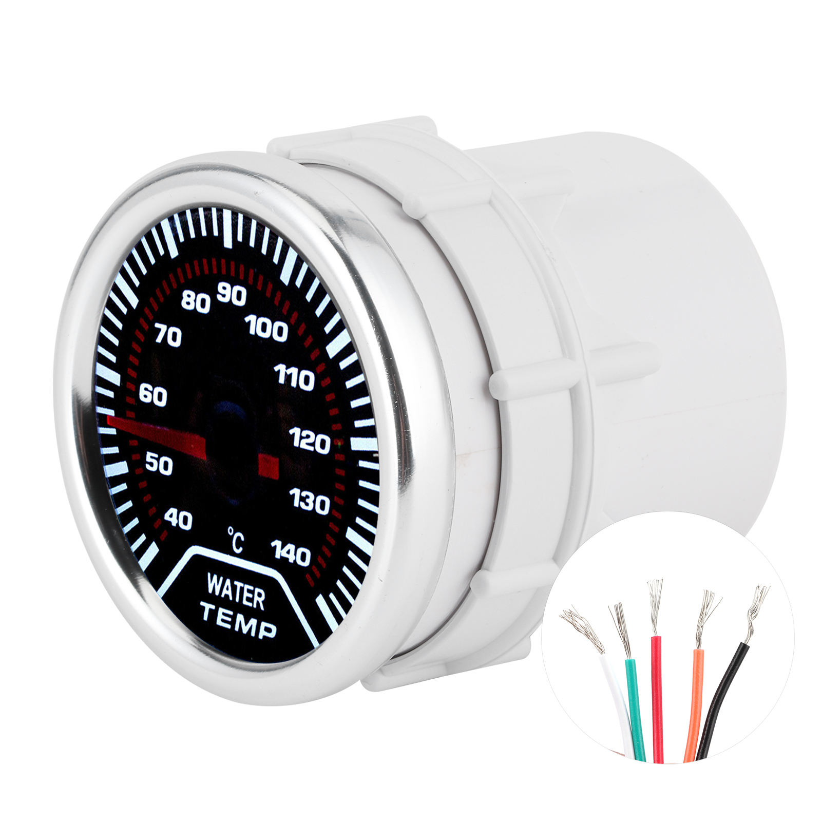 Universelles 52-mm-/2-zoll-led-wassertemperaturmessgerät, Autothermometer Mit 1/8"-gewindesensor, Motortemperaturanzeige Für Pkw