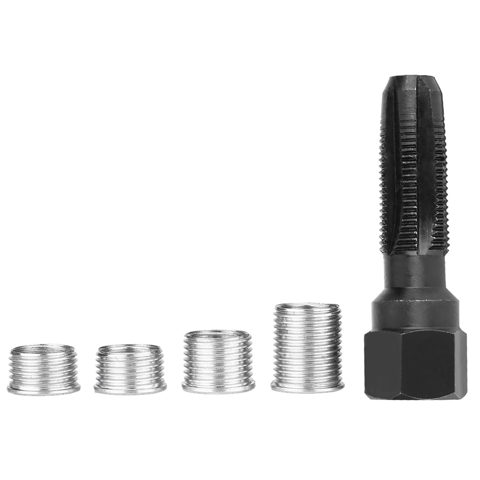 Satz Mit 5 Gewindebohrern Aus Kohlenstoffstahl Für Die Reparatur Von 14-mm-zündkerzengewinden, Inklusive Einsätzen, Professionelles Gewindeschneidwerkzeug