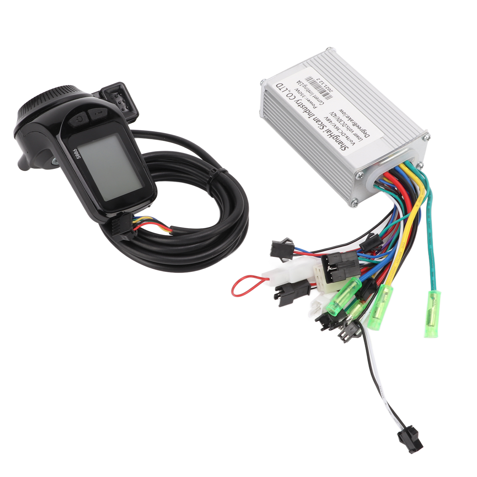 36v/48v 350w Bürstenloser Motorcontroller Mit Lcd-bildschirm, Für Elektrofahrräder Und -roller, Integriertes Display