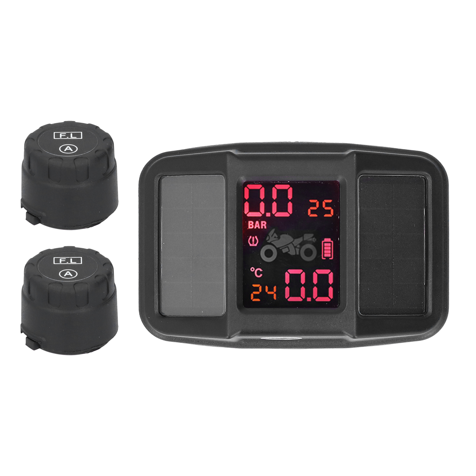 Ip67 Externer Solar-reifendrucksensor, 2-sensor-set Mit Usb-kabel Für Motorräder, Wasserdichter Reifendruckmonitor