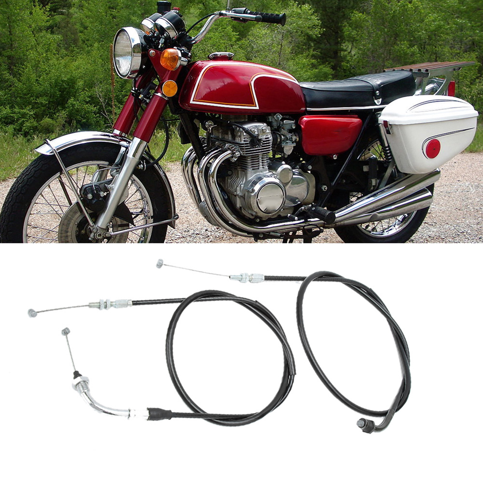 Gaszug Und Ölzug Für Cb350f Cb500 Ft500 Cb550 Cb750, Komplettes Set Kompatibel Mit Honda, Direkter Ersatz, Robuste Qualität.