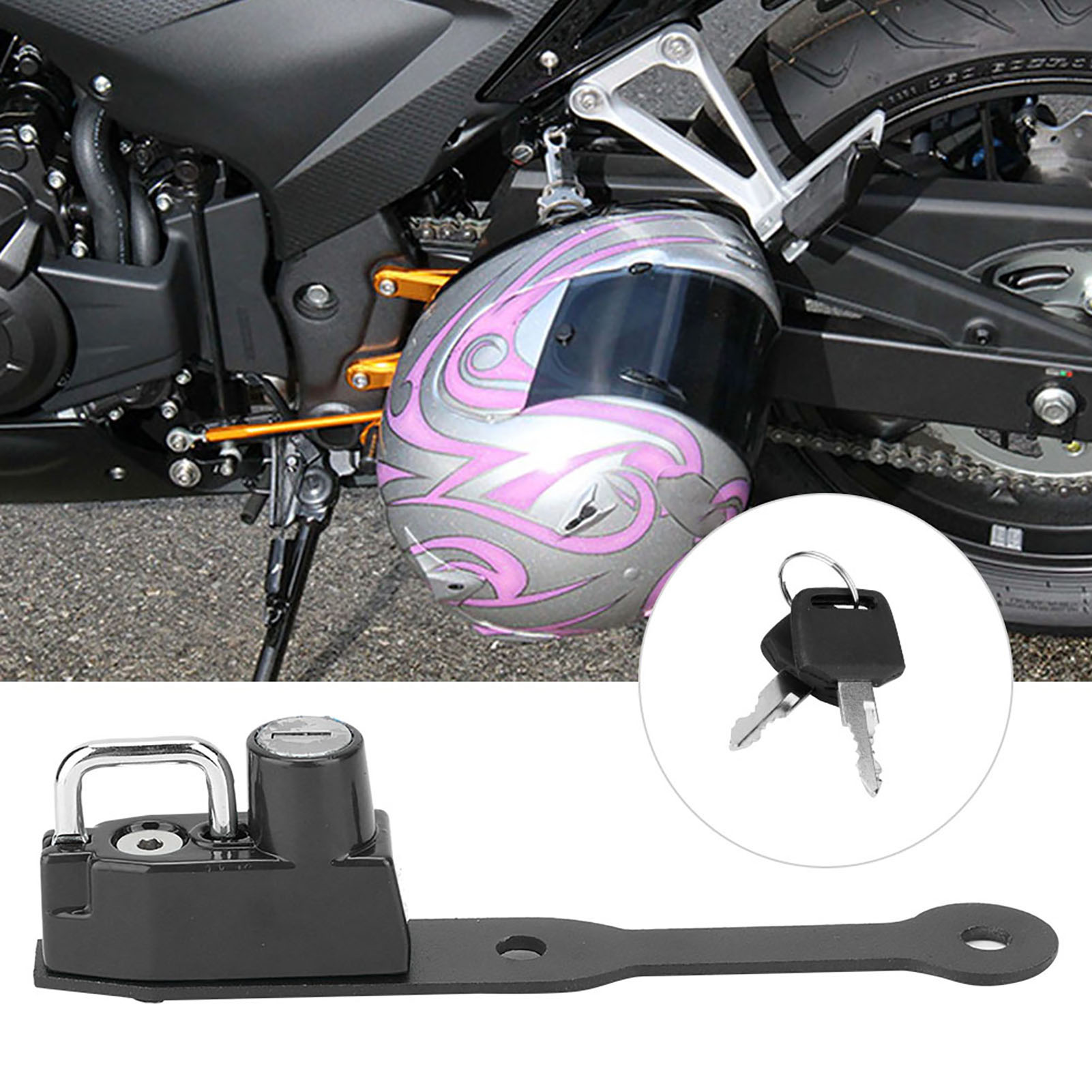 Motorrad-diebstahlsicherung Für Helme, Linke Seite, Passend Für Cbr400r, Cbr500r, Cb500f (schwarz)