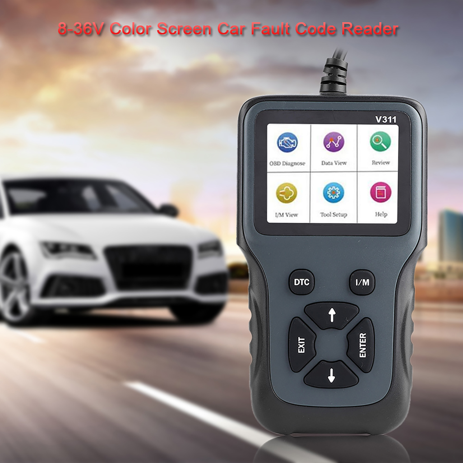 8-36v V311 Obd2-scanner, Kfz-fehlercodeleser Mit Farbbildschirm, Kfz-diagnosegerät