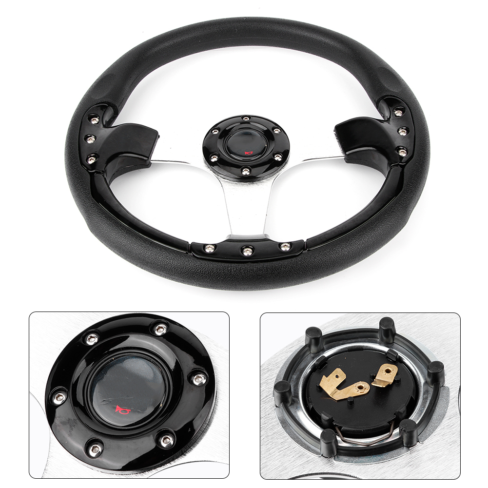 13,4 Zoll Pu-rennlenkrad, Sport-drift-lenkrad, Universelle Tuningteile, Schwarz, 34 Cm/13,4 Zoll