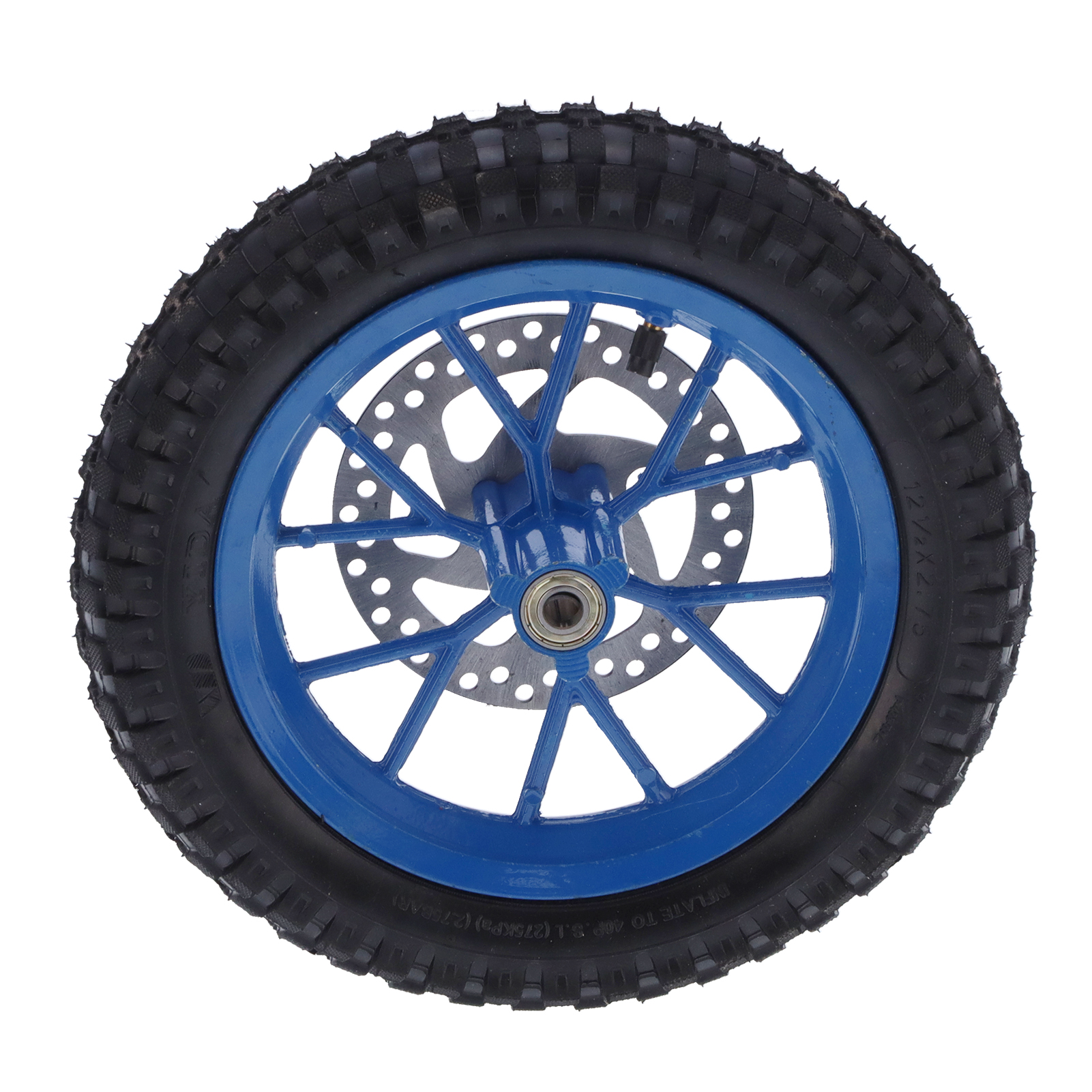 12,5 X 2,75 Zoll Gummivorderreifen Mit Felge, Scheibenbremse Und Aufschraubbarem Kettenrad Für 47- Und 49-cm³-zweitakt-mini-motocross-motorräder, Blau, Kompletter Radsatz