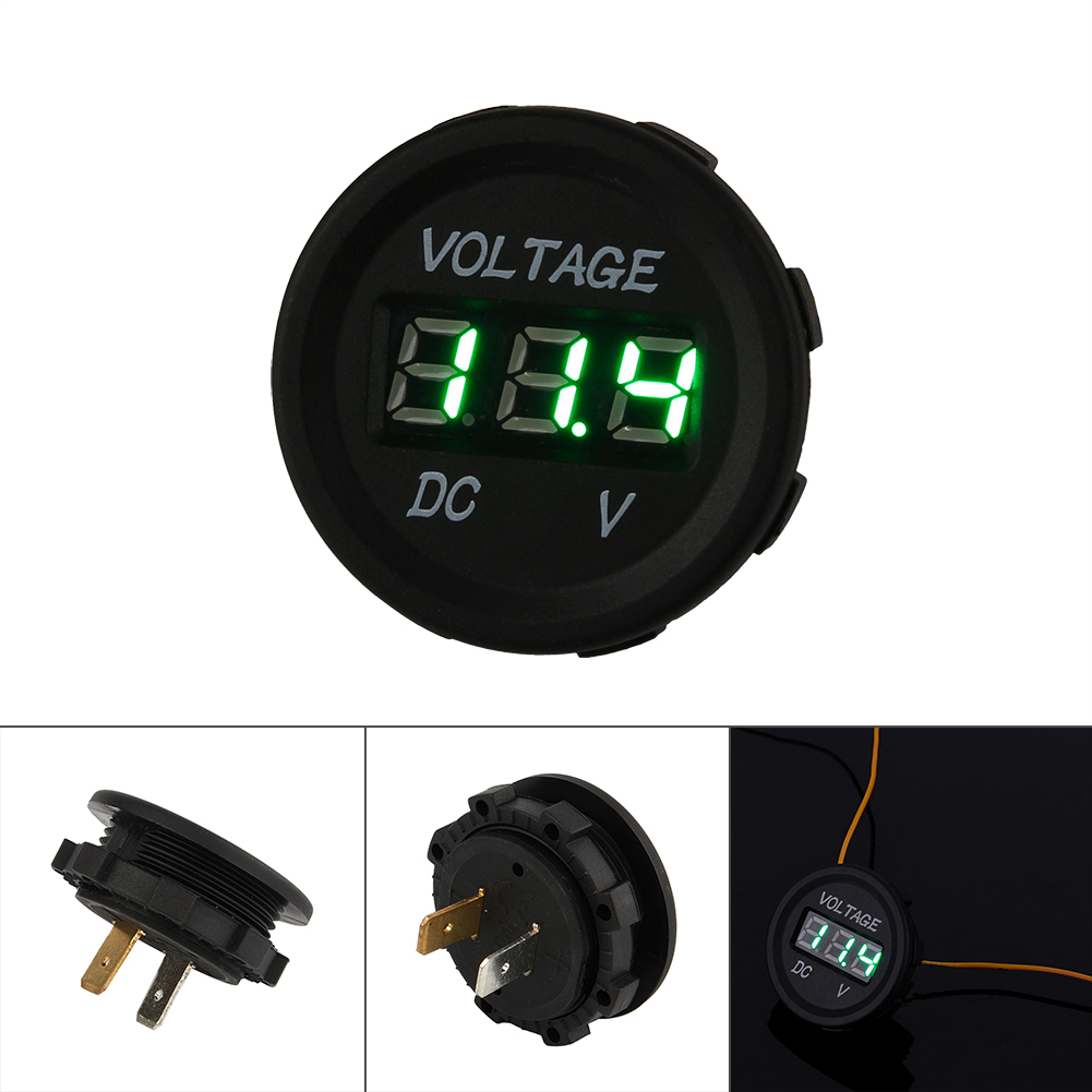 Digitales 12v/24v-gleichstrom-voltmeter Mit Led-anzeige, Zigarettenanzünderstecker, Wasserdichte Spannungsanzeige Für Autos, Digitales Kfz-messgerät