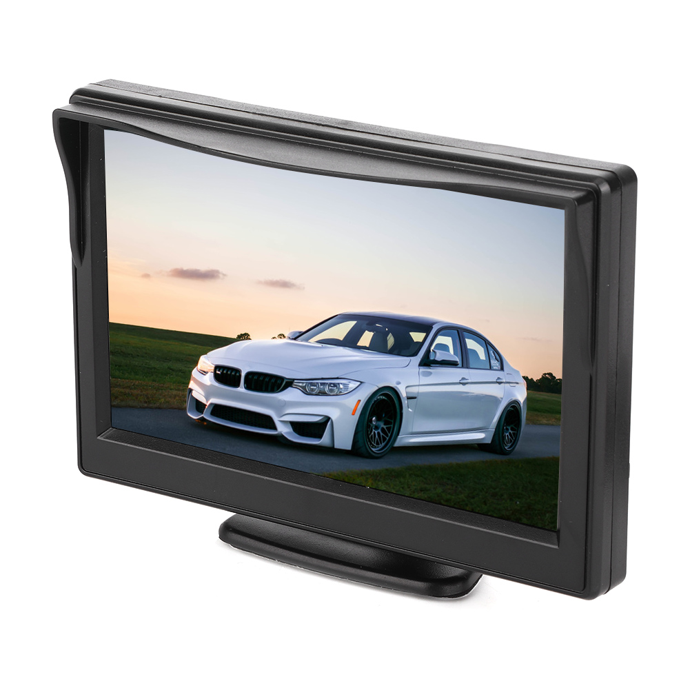 5-zoll-tft-lcd-automonitor, 2-kanal-videoeingang Mit 8 Leds, Nachtsicht, Wasserdichte Kamera