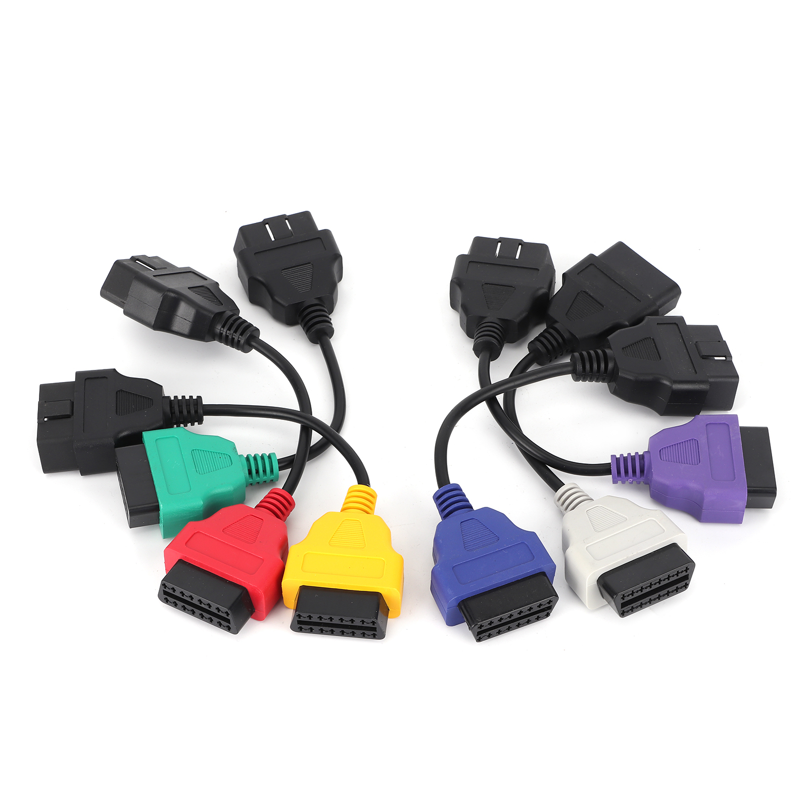 Set Mit 6 Farbigen Obd2-adaptern Für Die Fahrzeugdiagnose, 12-v-gleichstrom-anschlusskabel, Kompatibel Mit Chrysler, Zubehör Für Fahrzeugtests