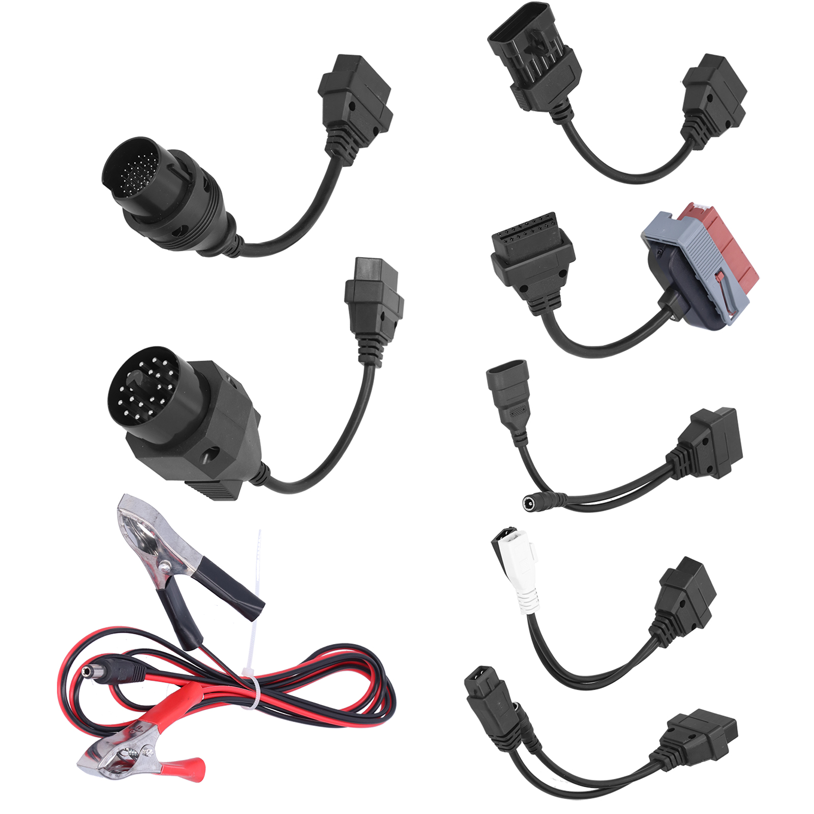 8-teiliges Obd2-autodiagnosekabelset, Stromnetzadapter-konverter, Autostecker, Komplettes Elektronisches Testset.