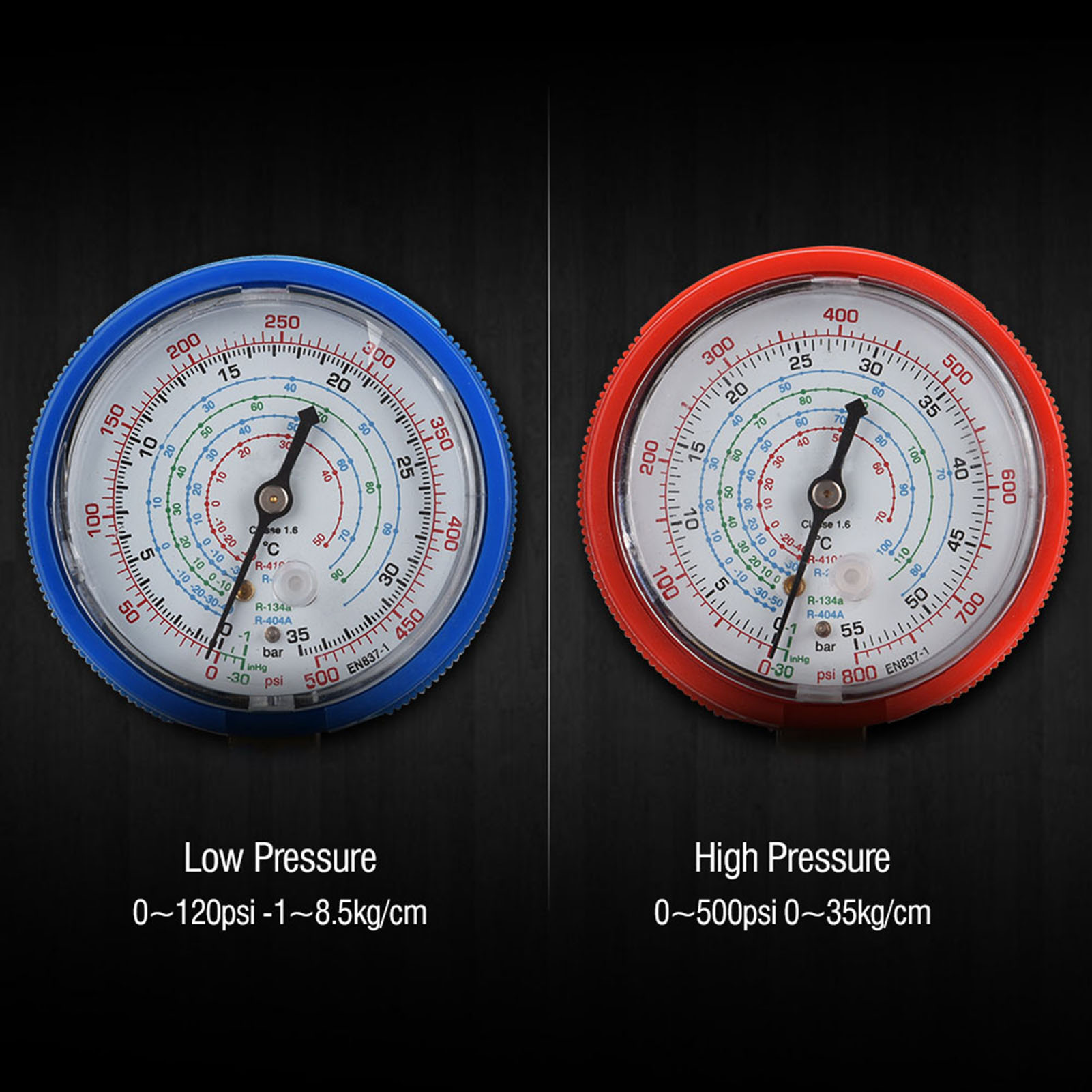 Manometer-set Für Kfz-klimaanlagen (0–500 Psi), Kältemittel-diagnoseverteiler Mit Schläuchen, Manometer Für R134a Und R22, Kältemittel-prüfset