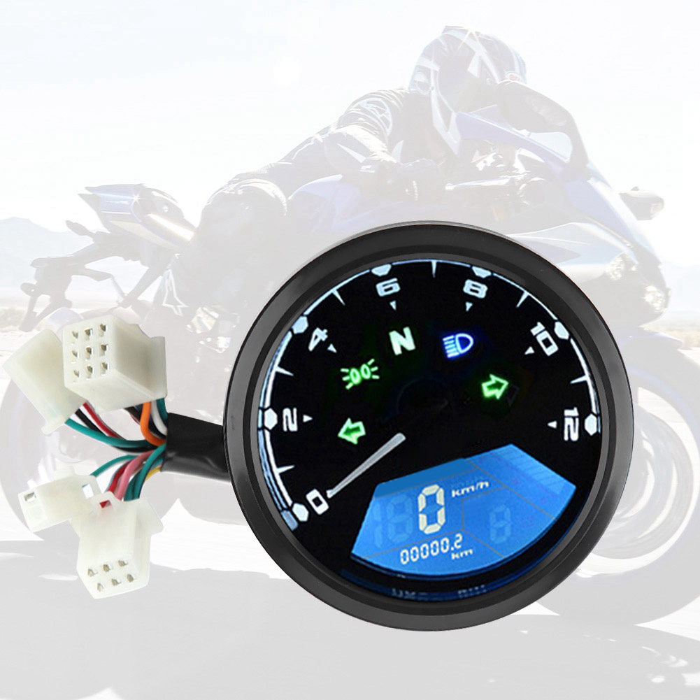 Universeller Digitaler Lcd-motorradtacho: Geschwindigkeitsanzeige, Kilometerzähler, Drehzahlmesser, Tankanzeige, Wasserdichtes Digitaldisplay