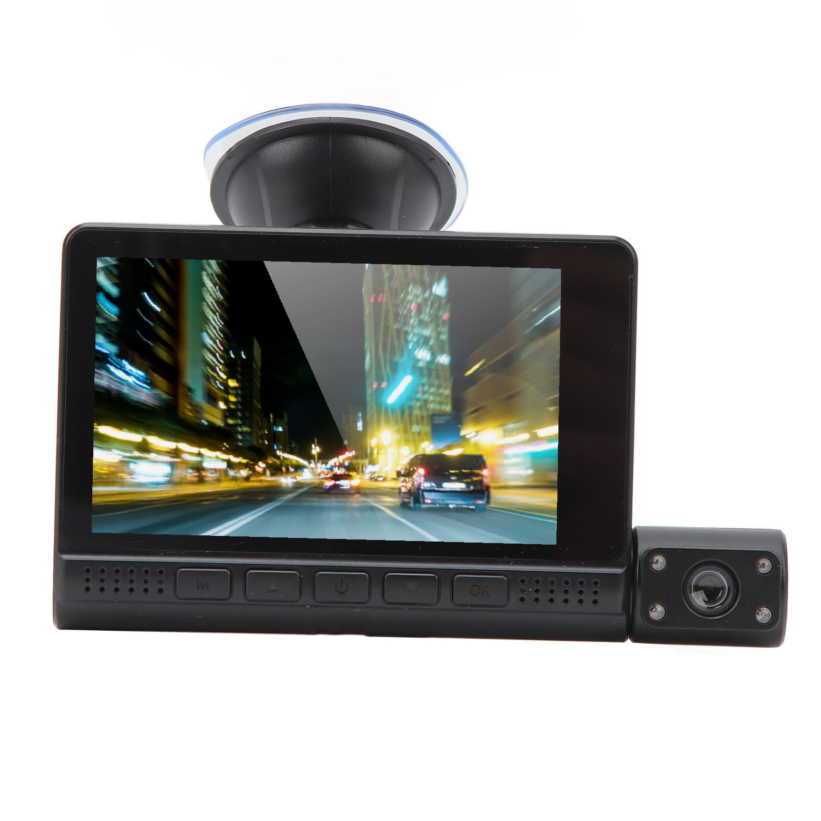 3-kanal-dashcam Mit 1080p-auflösung Für Front-, Rück- Und Innenraumaufnahmen, 170°-weitwinkel-fahrrekorder, Loop-aufnahme, G-sensor, Touchscreen