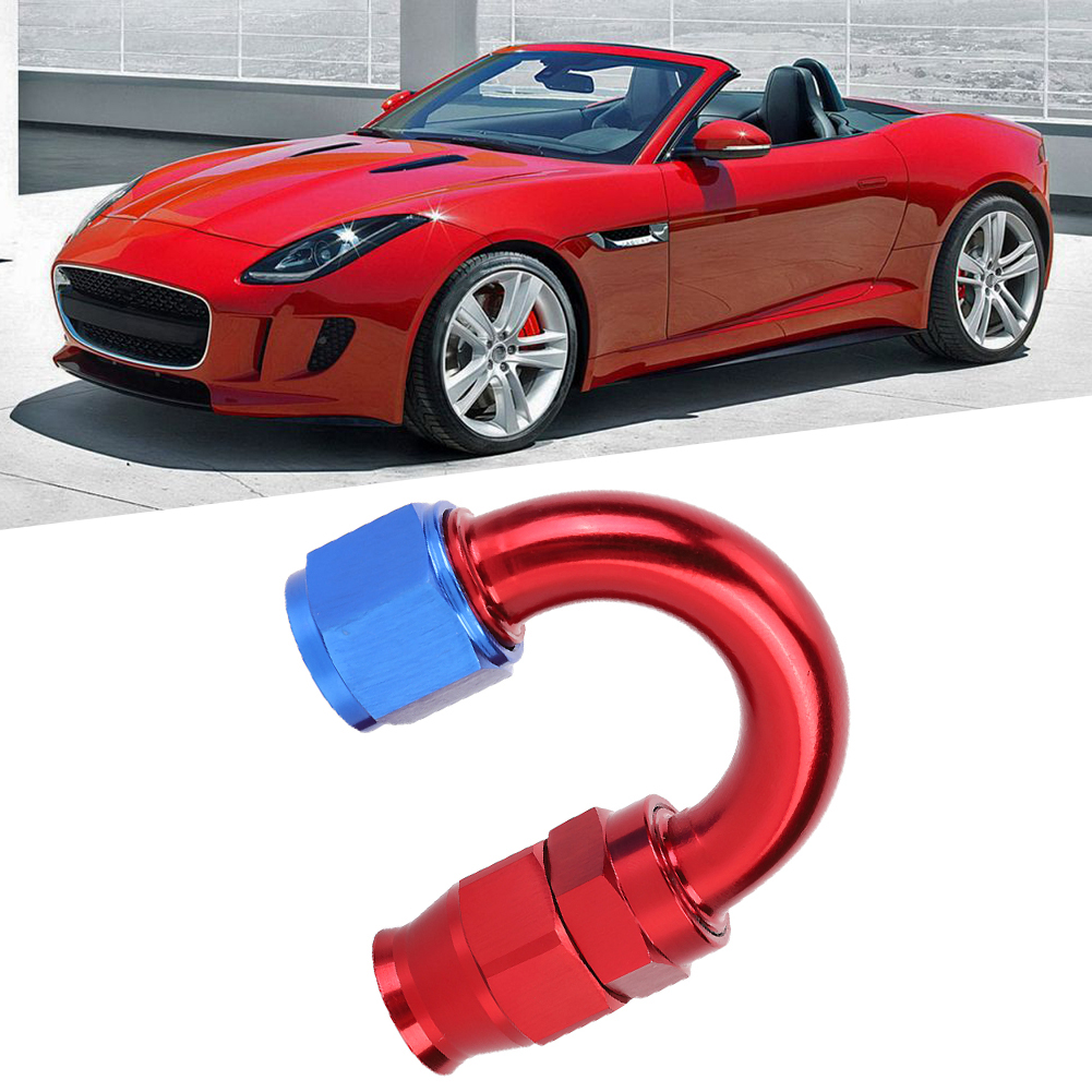 An10 Aluminiumlegierung Rot Blau Ölleitungs-endanschlussadapter Für Ptfe-kraftstoffschlauch 180°