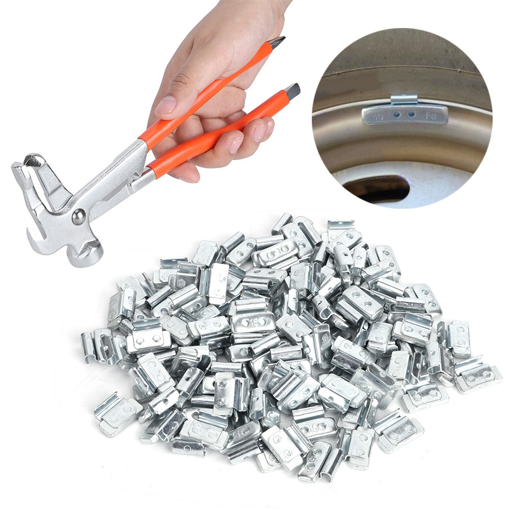 100 Stück 15 G 0,53 Oz P-förmige Auswuchtgewichte Aus Aluminiumlegierung Zum Aufclipsen Für Auswuchträder Und Reifenreparaturen Mit Auswuchtzange